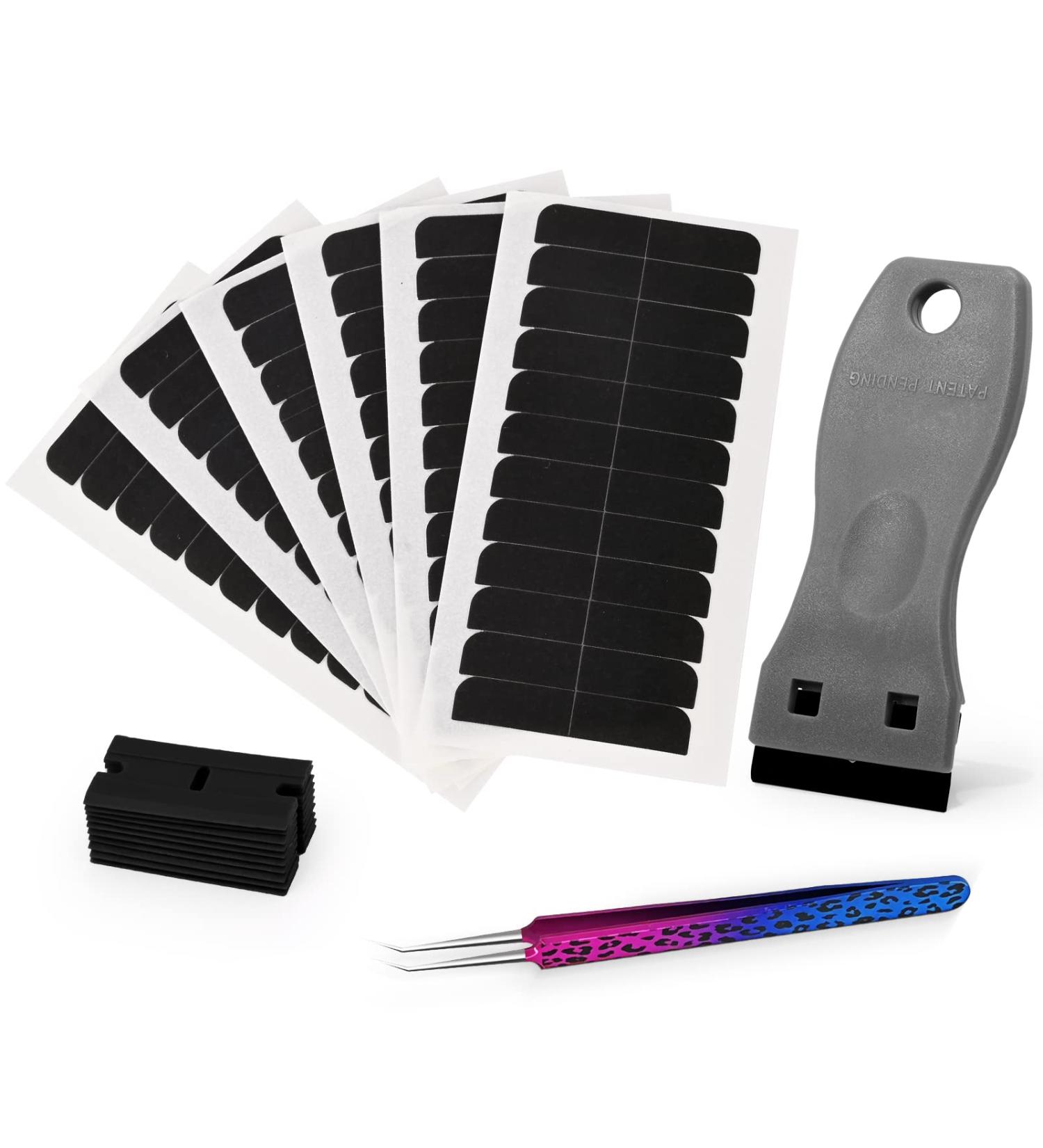 EHDIS 72pcs Hair Extension Tapes with Tweezers & Scraper - Pre-cut Double Sided Adhesive for Lace Wig, Hairpiece, Toupee, Hair Weft - Buy Online on SooperMarket.com