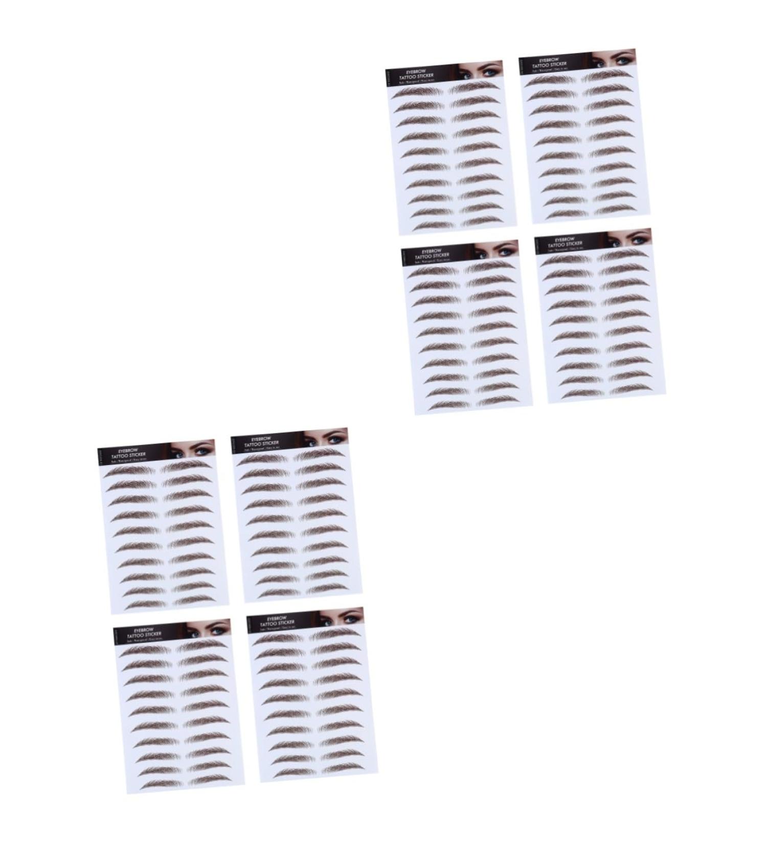 Beavorty 8 Pcs Eyebrow Stickers 6d Hair- Eyebrows Stickers Black Makeup Eyebrow Stencils Tool 3 Proof - Buy Online on SooperMarket.com