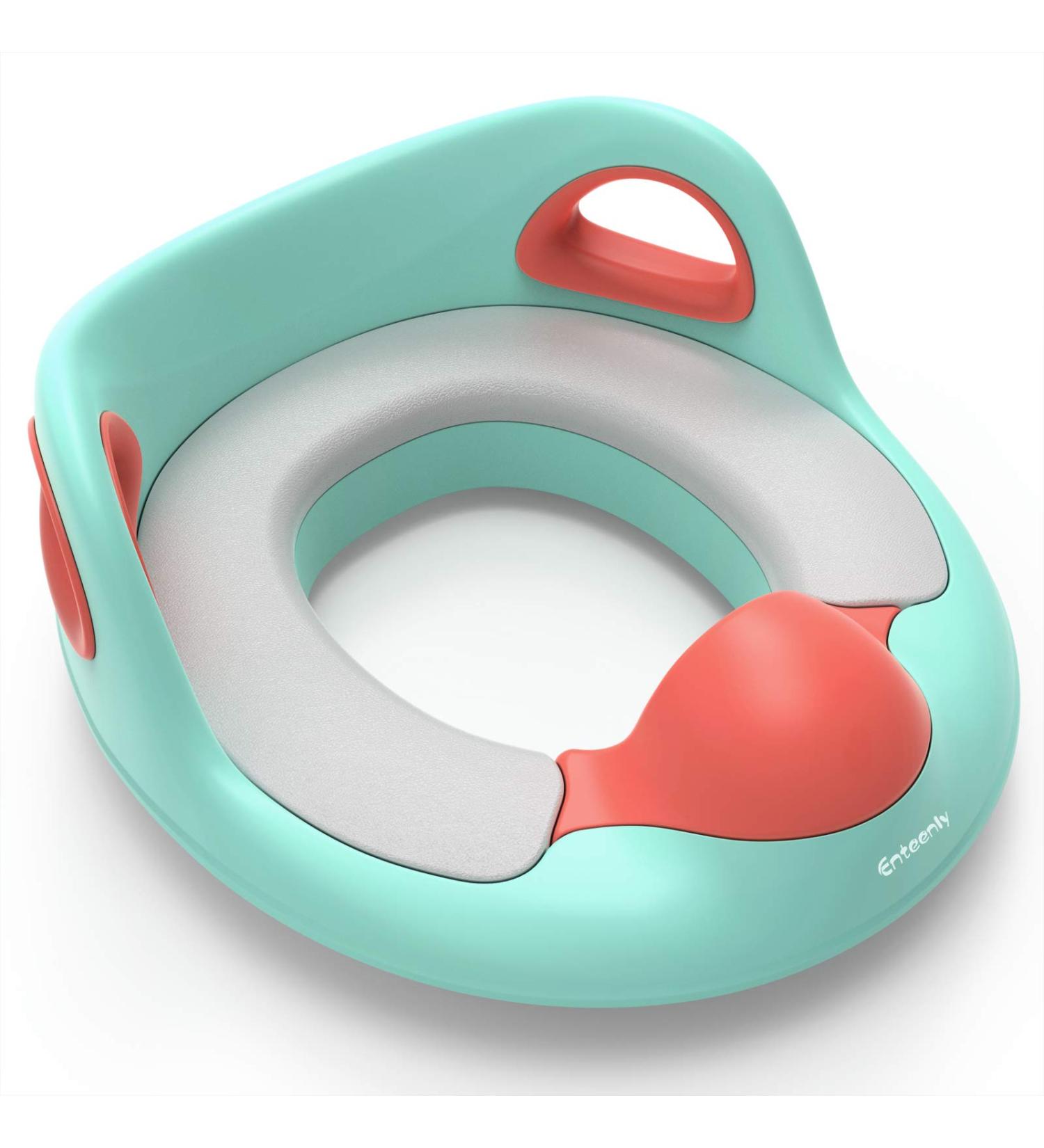 Enteenly Potty Training Seat for Kids | Toddler Toilet Seat with Higher Splash Guard, Handles, and Backrest | Sturdy Trainer Ring for Boys & Girls (1-8 Years) up to 165lbs - Buy Online on SooperMarket.com