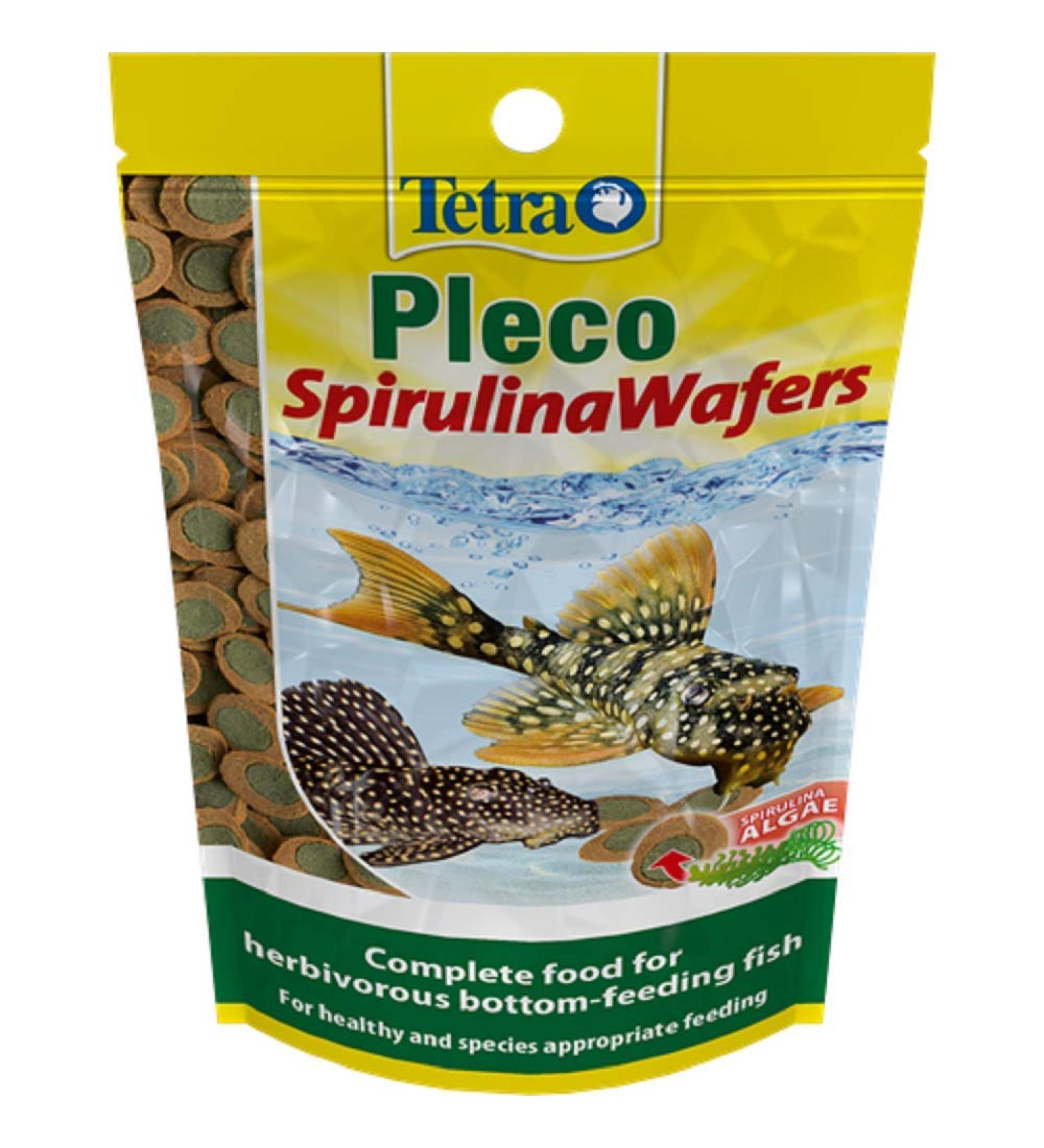 Tetra Pleco Fish Food Spirulina Wafers 42g 100% Vegetable Premium Fish Food for Bottom Feeding Fish - Buy Online on SooperMarket.com