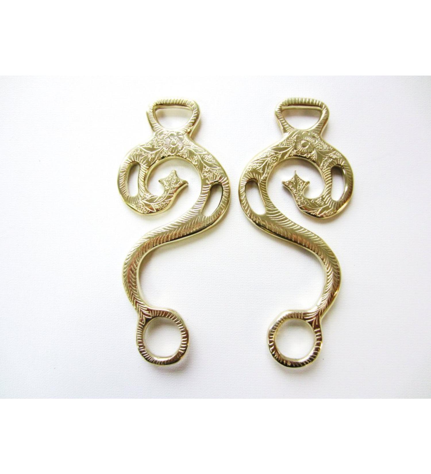 Hackamore Baroque Gold - brass coloured - 1 pair of shanks