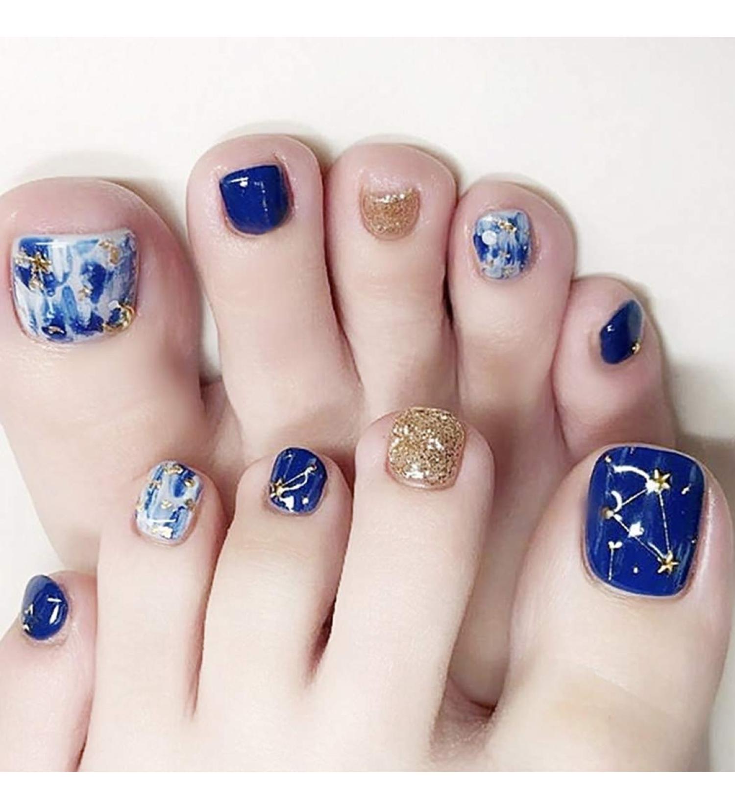 Brishow Artificial Foot Toenails - 24pcs Acrylic Stick-On Nails for Women & Girls | Easy Durable & Trendy - Buy Online on SooperMarket.com