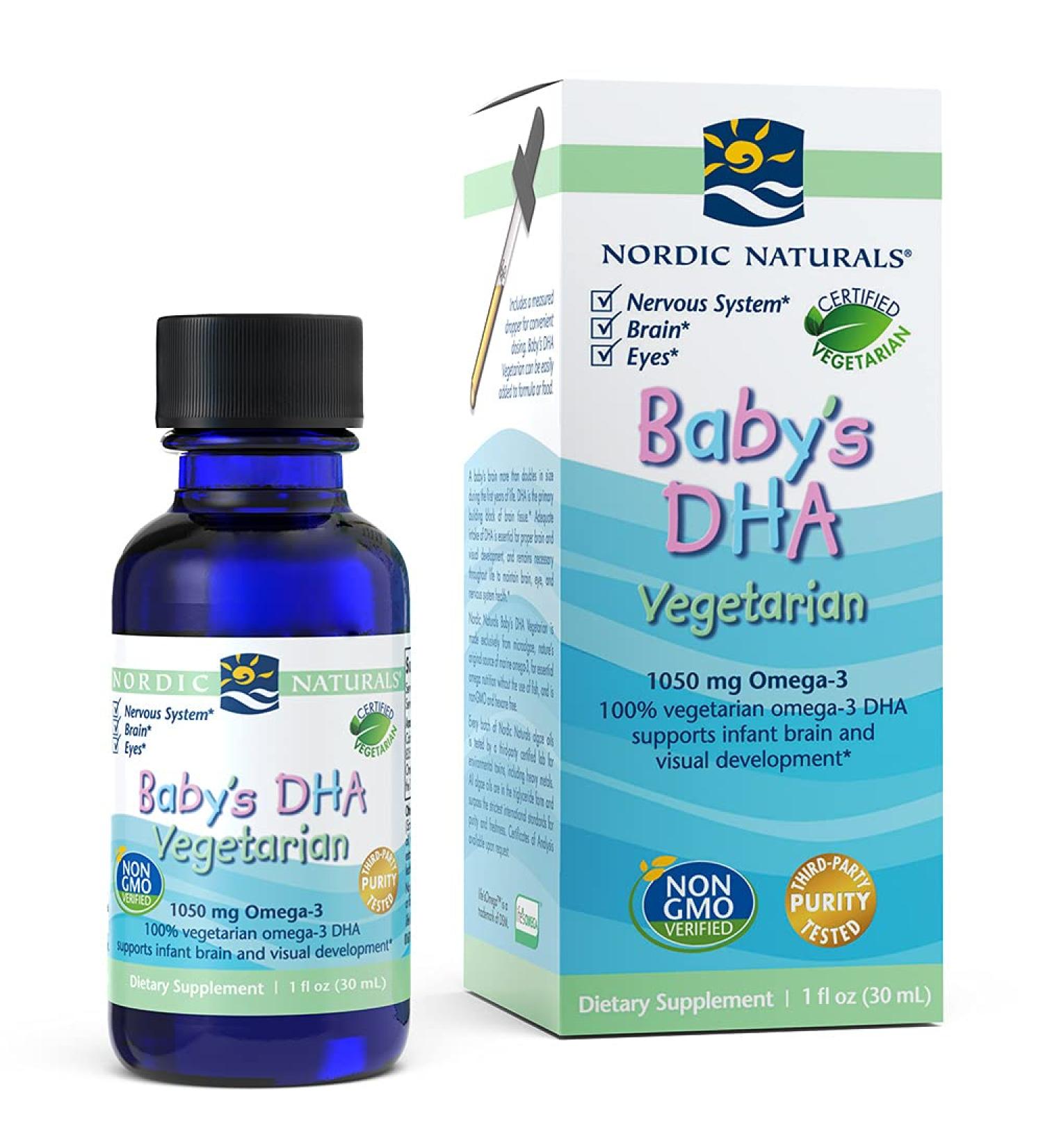 Nordic Naturals Baby's DHA Vegetarian 1 fl oz - Essential Omega-3 for Infants - Buy Online on SooperMarket.com