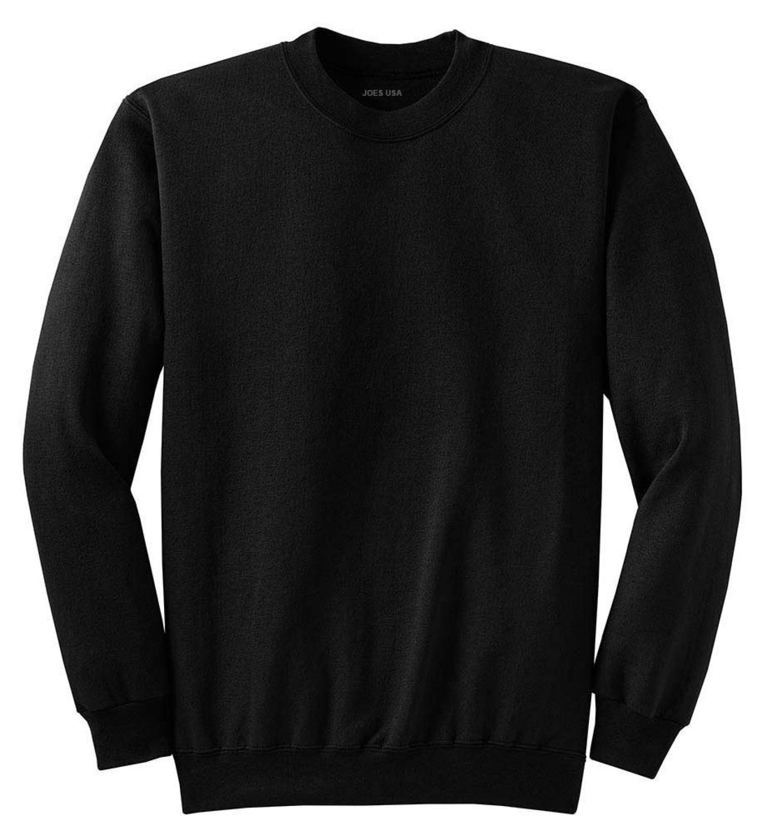 Joe's USA - Mens Soft & Cozy Crewneck Sweatshirts in 33 Colors. Sizes S-5XL X-Large Tall Black