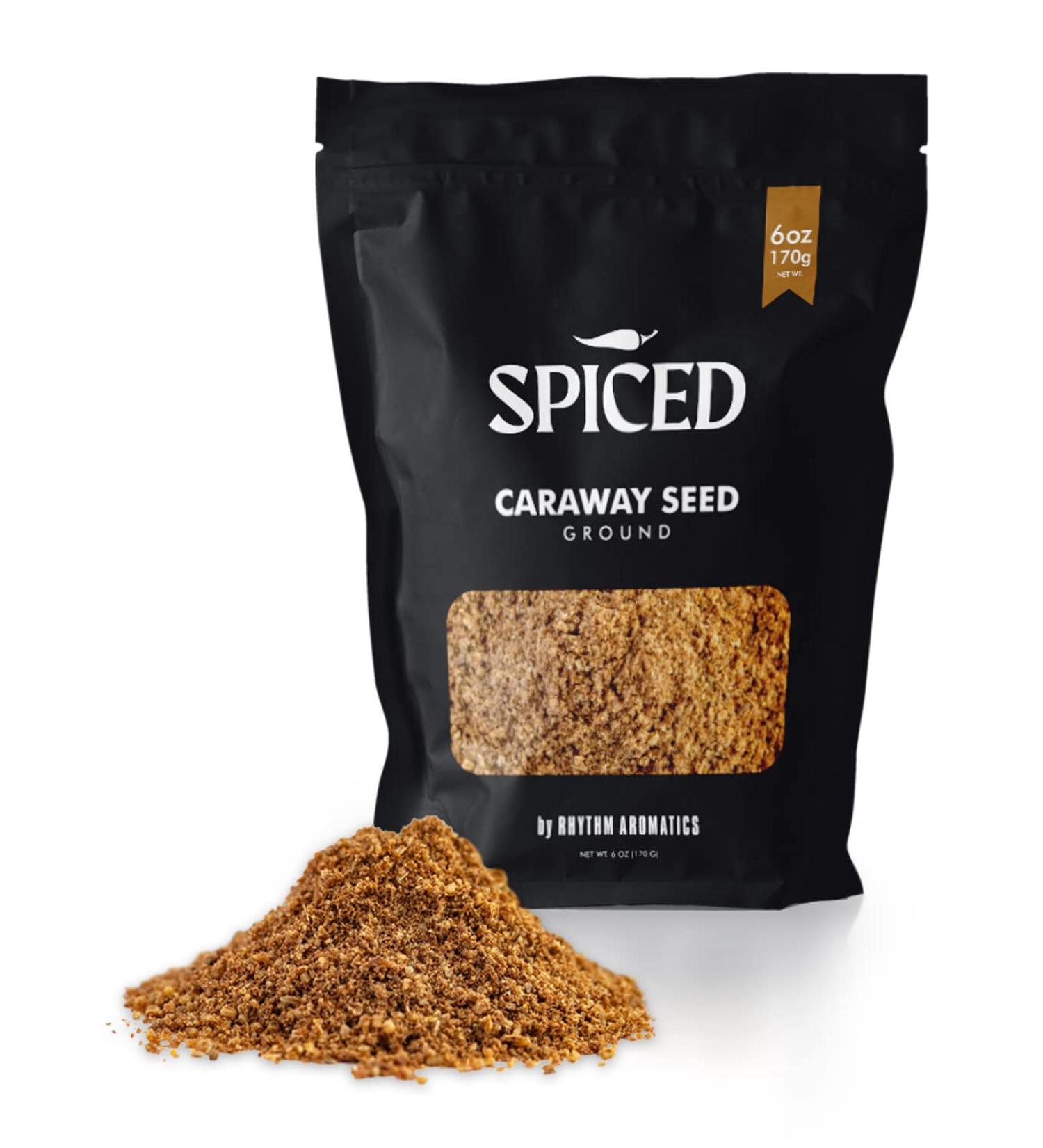 Premium Spiced Ground Caraway Seed - 6oz Resealable Bag for Cooking, Baking, and Seasoning - Ideal for Rye Bread, Curry, Stew, and Liquors - Buy Online on SooperMarket.com