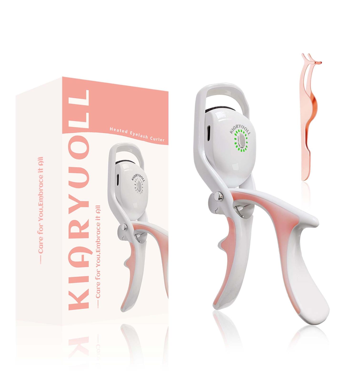 Electric Heated Eyelash Curler Kit - Professional Hot Lash Therapy Tool Rechargeable & Battery Powered Perfect for All Eye Types - Cotton Candy White - Buy Online on SooperMarket.com