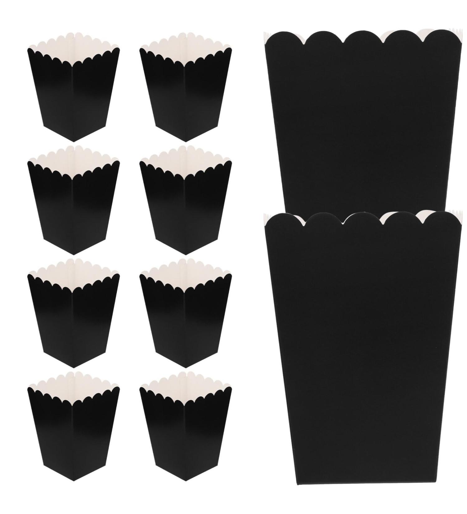 Alipis 50Pcs Popcorn Boxes Disposable Popcorn Buckets Paper Popcorn Tubs Greaseproof Popcorn Containers for Movie Theater Night Parties 250g Black - Buy Online on SooperMarket.com