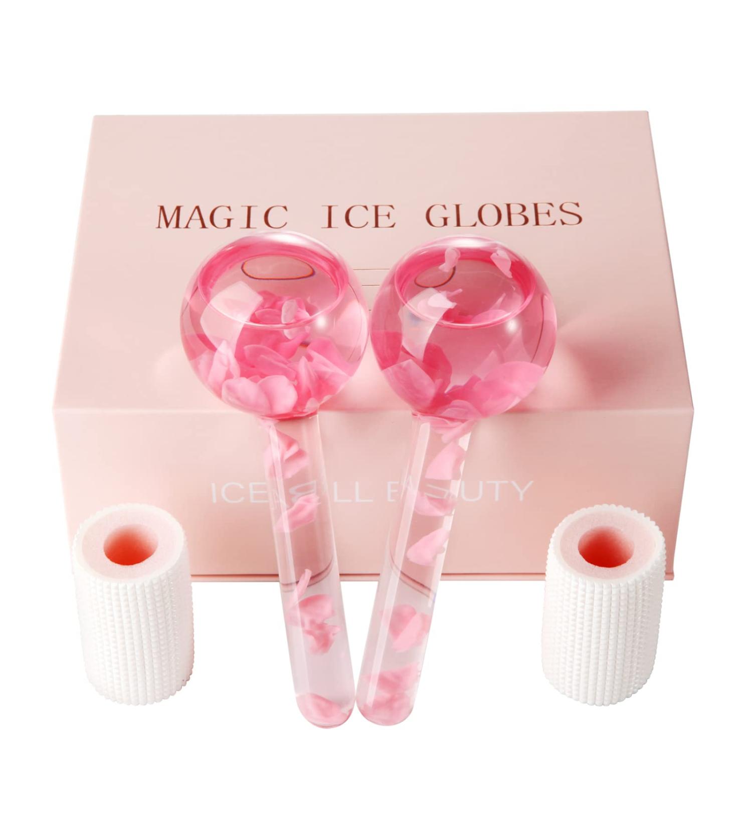 Facial Ice Globes for Skin Tightening, Puffiness Reduction & Circulation Enhancement (Pink) - Buy Online on SooperMarket.com