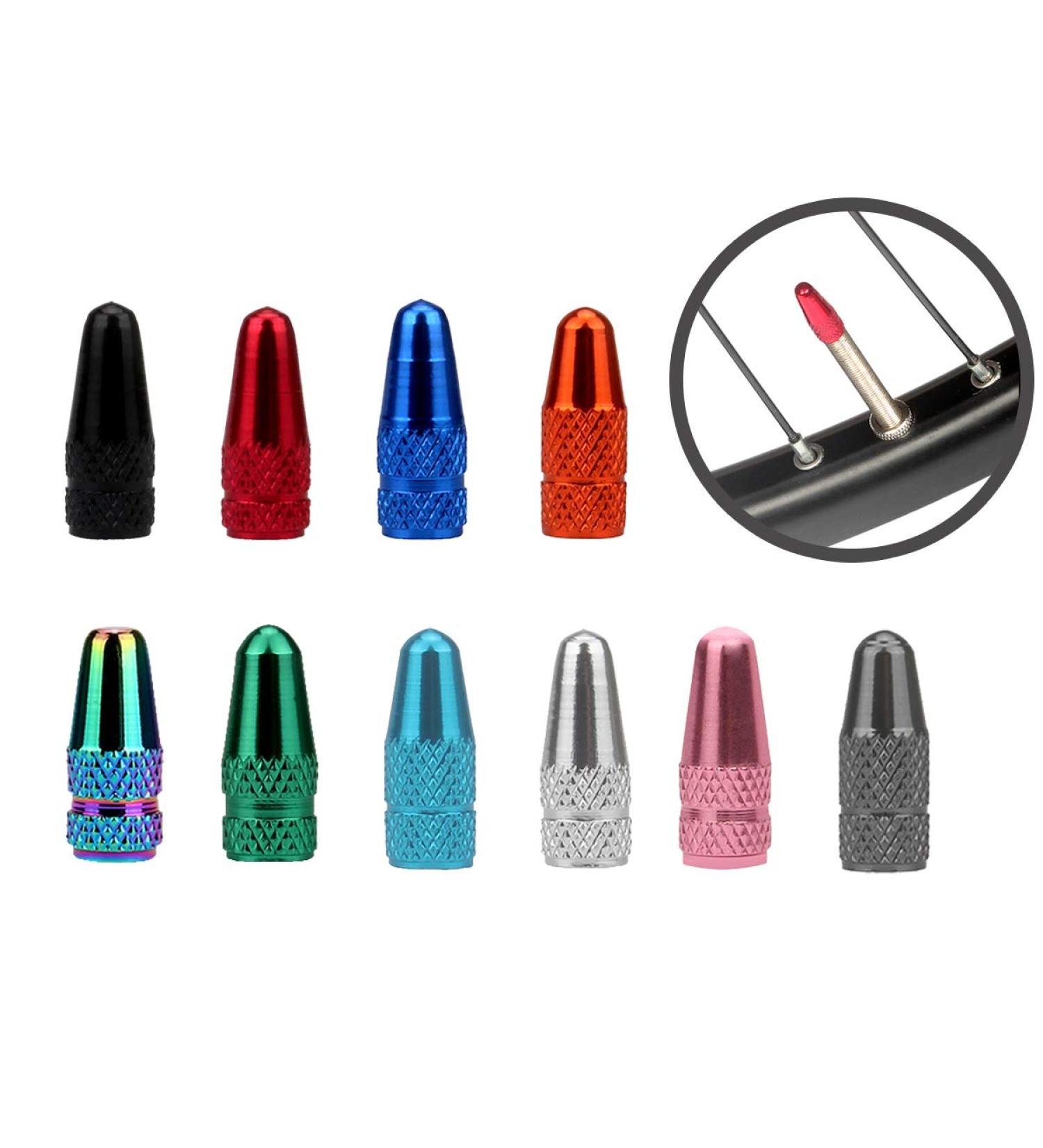 Senzeal 20PCS Multi-Color Aluminum Presta Valve Caps for Bike Tires - Dust Caps for Bicycle Air Valves - Buy Online on SooperMarket.com