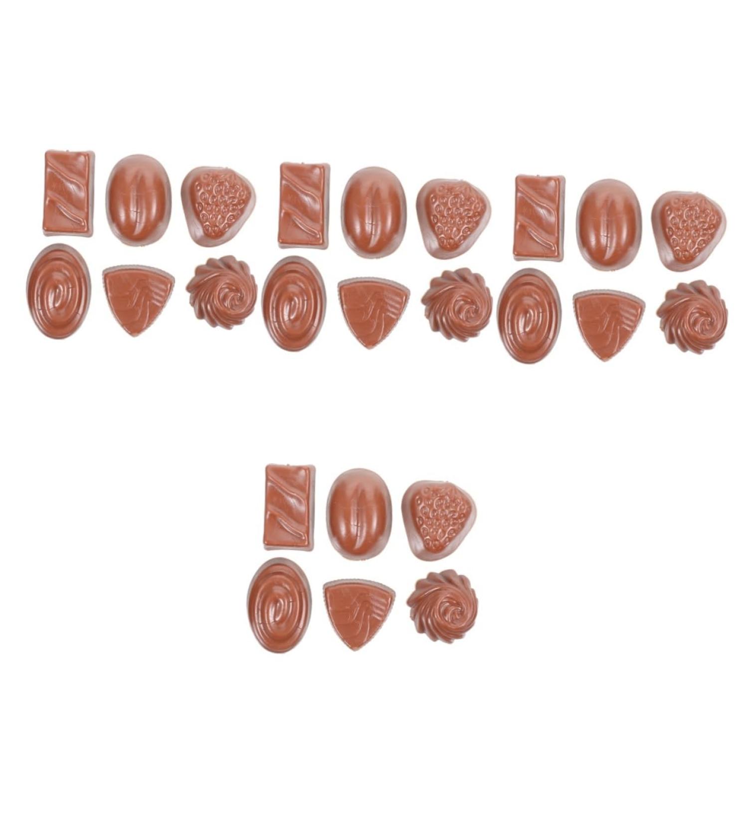 HOMSFOU 24 Pcs Simulation Chocolate Decorative Chocolate Decor Fake Candy Cake Decorating Fake Cookies Kids Bulk for Desserts Desktop Fake Chocolate Artificial Children's Products Pvc 3d Coffeex4pcs 3.9X2.8X1.8CMx4pcs - Buy Online on SooperMarket.com