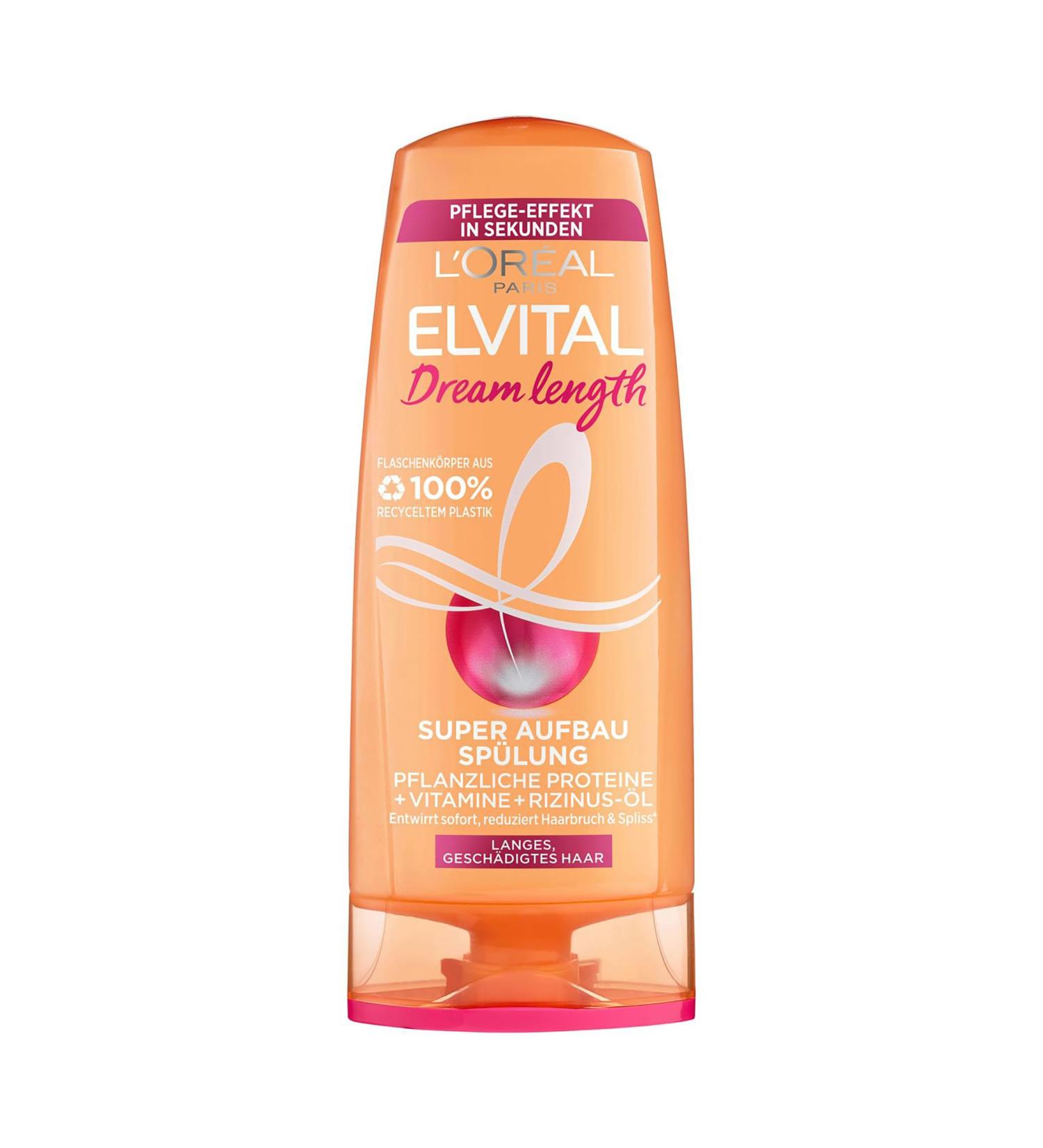L'Or al Paris Elvital Conditioner for Fragile Hair with Castor Oil - Dream Lengths Super Structure Rinse 250 ml | International Shipping Available - Buy Online on SooperMarket.com