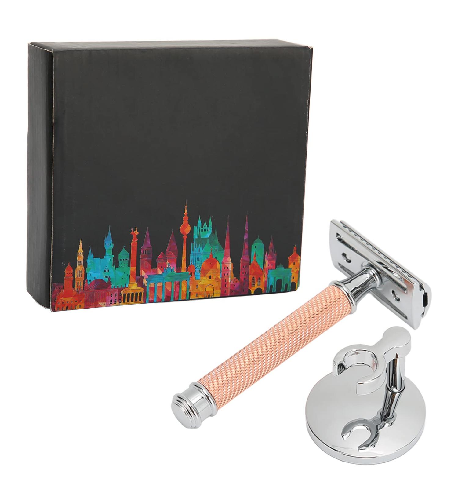Buy Safety Manual Razor - Men's Double Edge Beard Shaver Handle with Base (No Blade) - Premium Quality for Precision Shaving - Buy Online on SooperMarket.com
