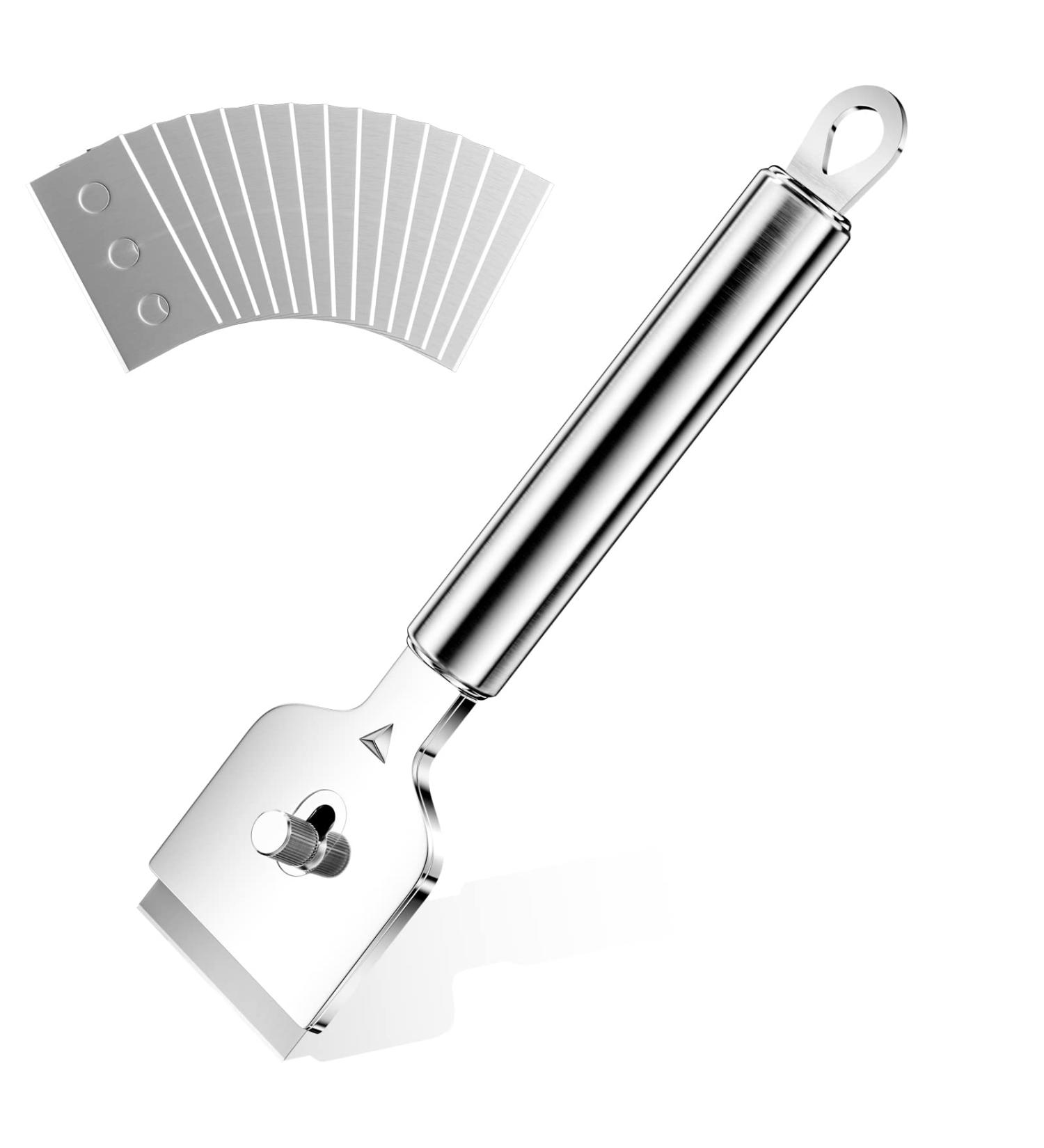 Gvolatee Ceranutfeldschaber Metall - 14PC Replacement Blades Glass Scraper for Oven & Induction Hob Cleaning Scratch Removal Tool - Buy Online on SooperMarket.com