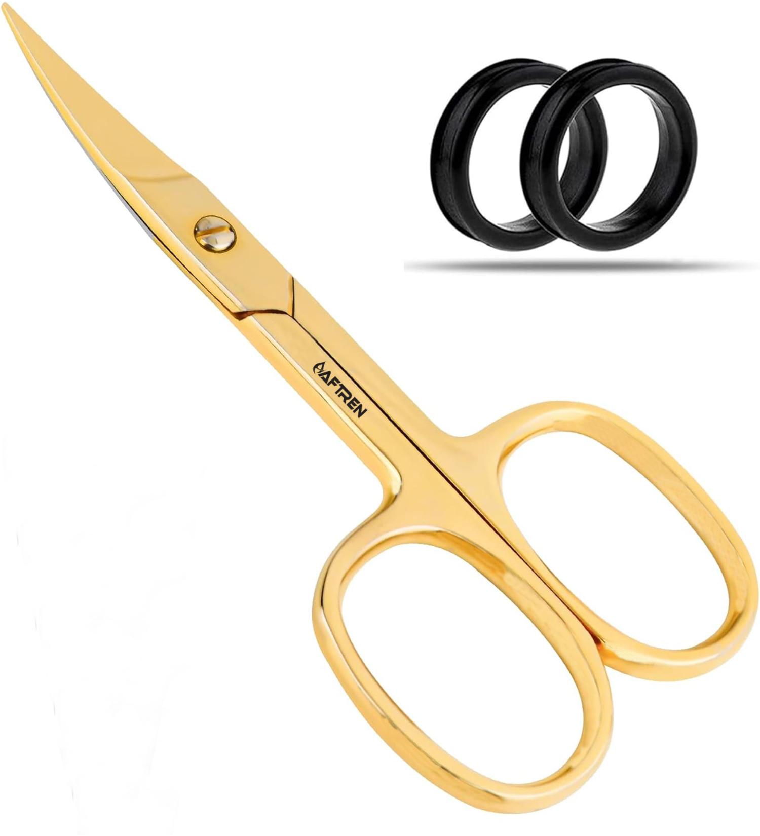 Golden Premium Nail Scissors Professional Curved Cuticle Scissors Manicure Scissors J2 Stainless Steel for Women Men Toenail Shears 4 Inch - Buy Online on SooperMarket.com