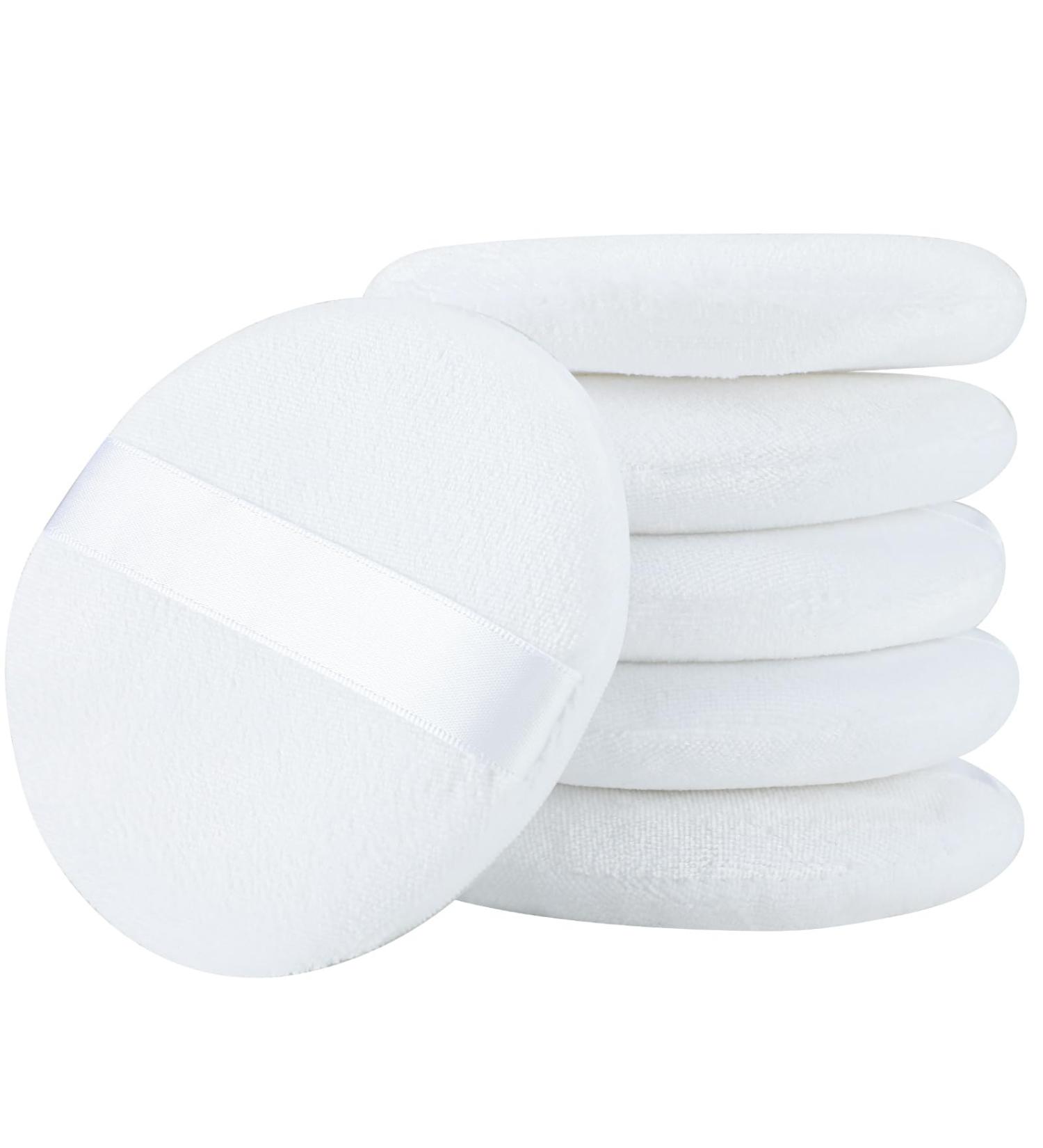 6-Pack Large 4.13" Powder Puffs - Soft Washable Velour Loose Powder Applicators for Body - Perfect for All Skin Types - Buy Online on SooperMarket.com