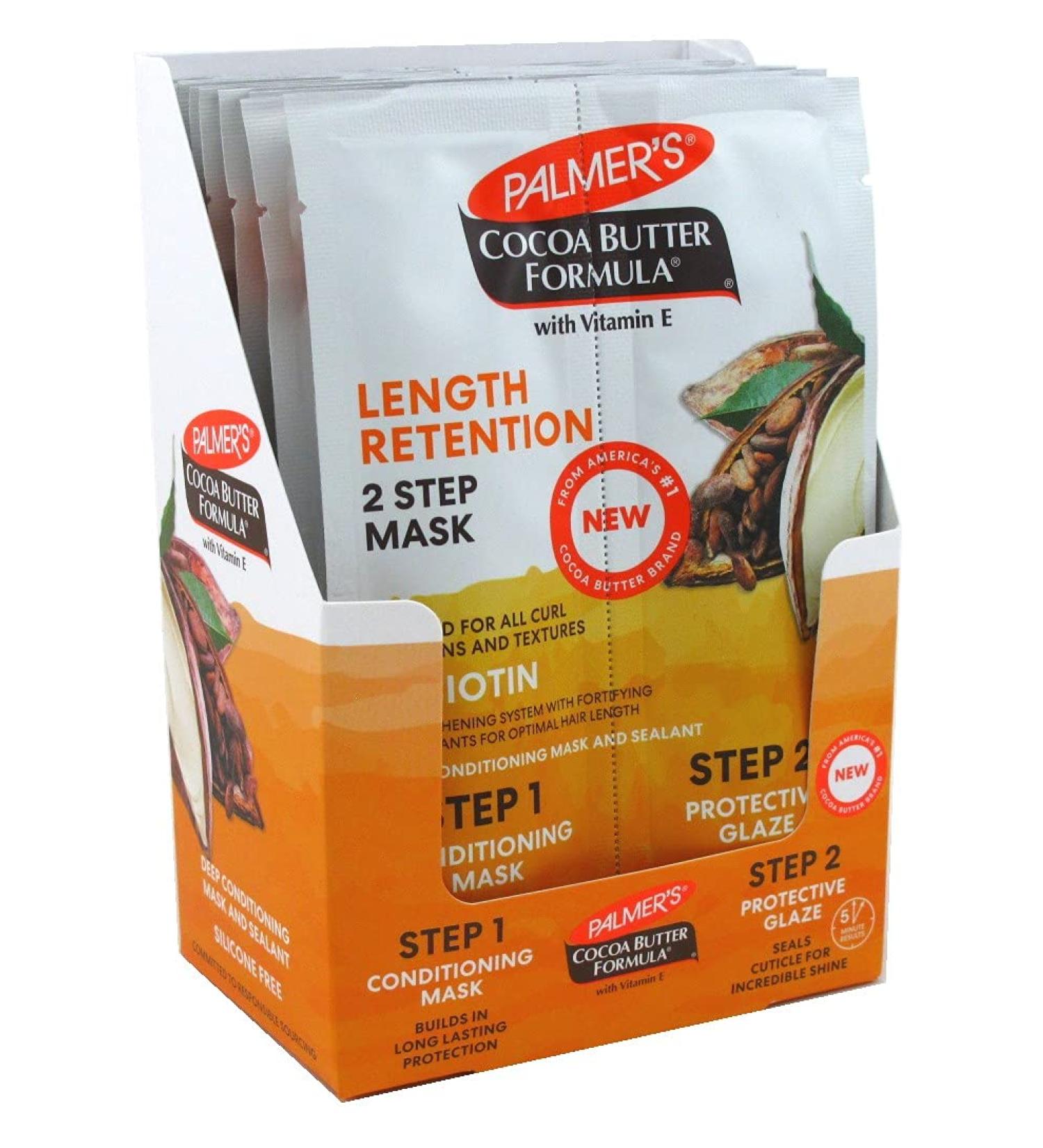 Palmers Cocoa Butter Length Retention 2-Step Mask 0.5 Ounce (12 Pieces) (15ml)