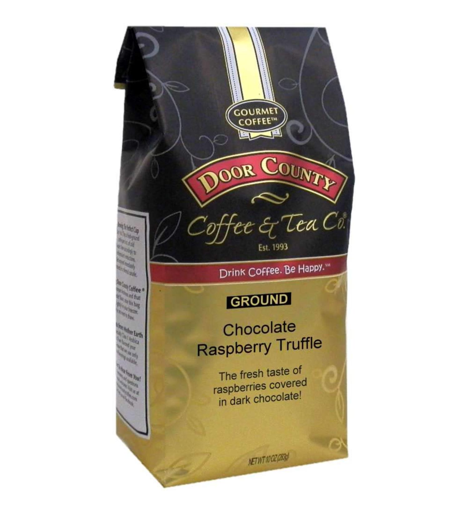 Door County Coffee - Chocolate Raspberry Truffle Ground Coffee 10oz Bag - Buy Online on SooperMarket.com