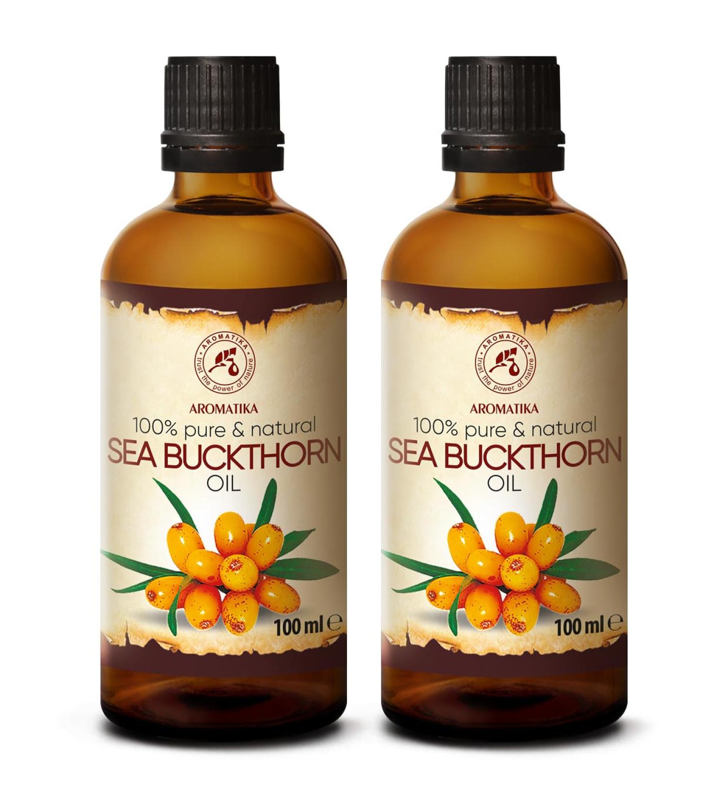 Pure Sea Buckthorn Oil 200ml - Cold-Pressed Sanddorn Oil for Skin & Body Care - Natural Hippophae Rhamnoides Carrier Oil - Buy Online on SooperMarket.com