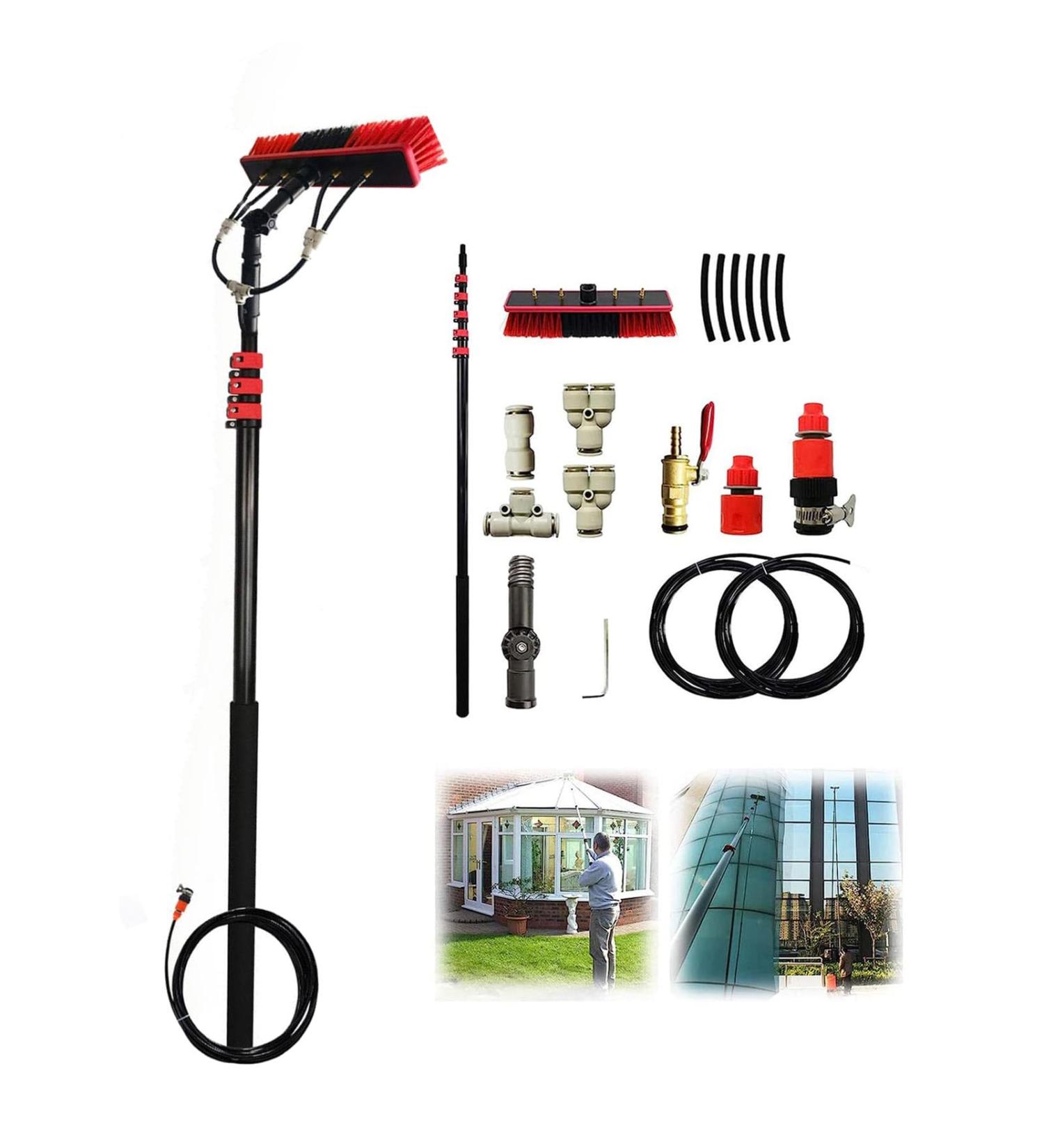 36FT/10.8m Water Fed Pole & Backpack/Window Cleaning Telescopic Brush/Extendable Window Washer conservatory roof cleaner water fed pole Photovoltaic Panel Cleaning 35cm Brush Head 12M/39FT - Buy Online on SooperMarket.com