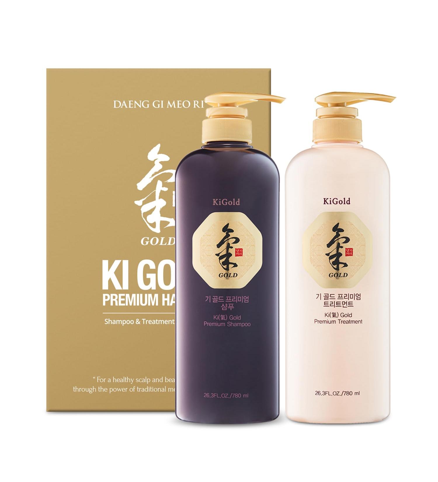 Daeng Gi Meo Ri Ki Gold Premium Shampoo + Treatment Set - 780ml | Moisturizing & Nourishing for Dry & Rough Hair - No Artificial Colors - International Shipping - Buy Online on SooperMarket.com