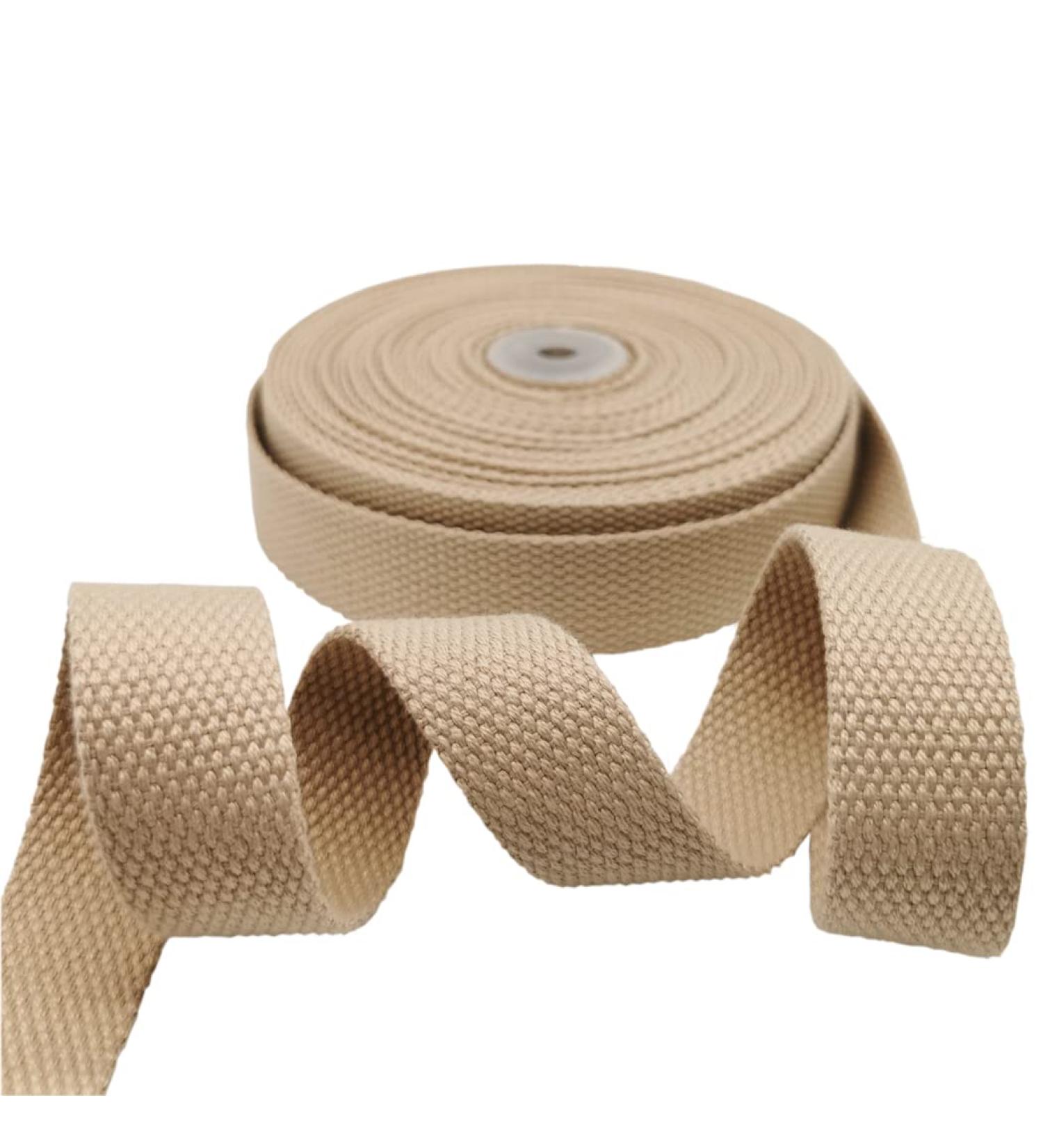 1 Inch Wide 10 Yard Heavy Cotton Webbing Strap for Bag Handles & Belts - Khaki - Buy Online on SooperMarket.com