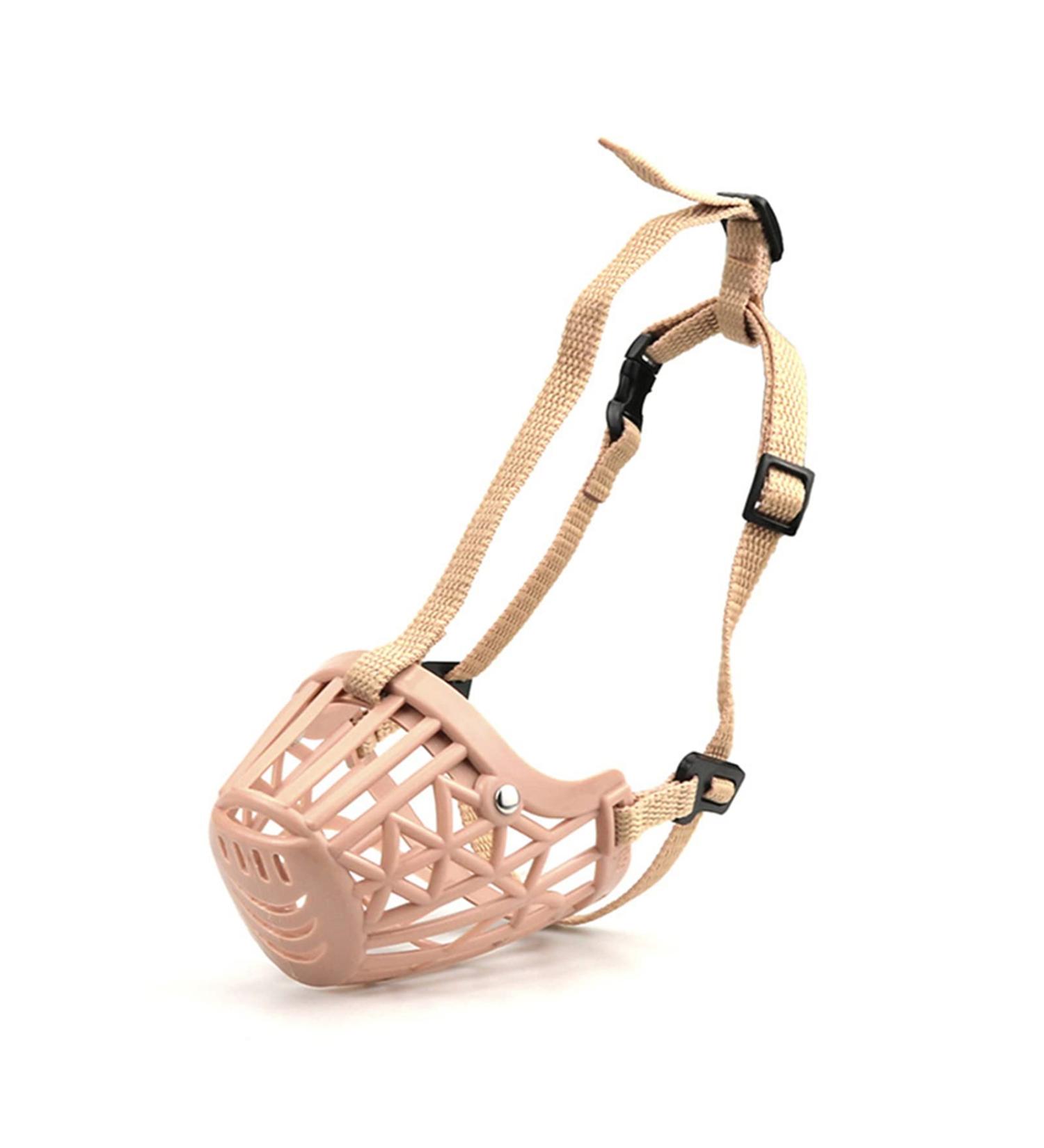 Soft Basket Dog Muzzle for Small Medium Large Dogs - Prevent Biting, Chewing, and Barking - Breathable, Adjustable Straps - Pet Puppy Mouth Cover (S Pink) - Buy Online on SooperMarket.com