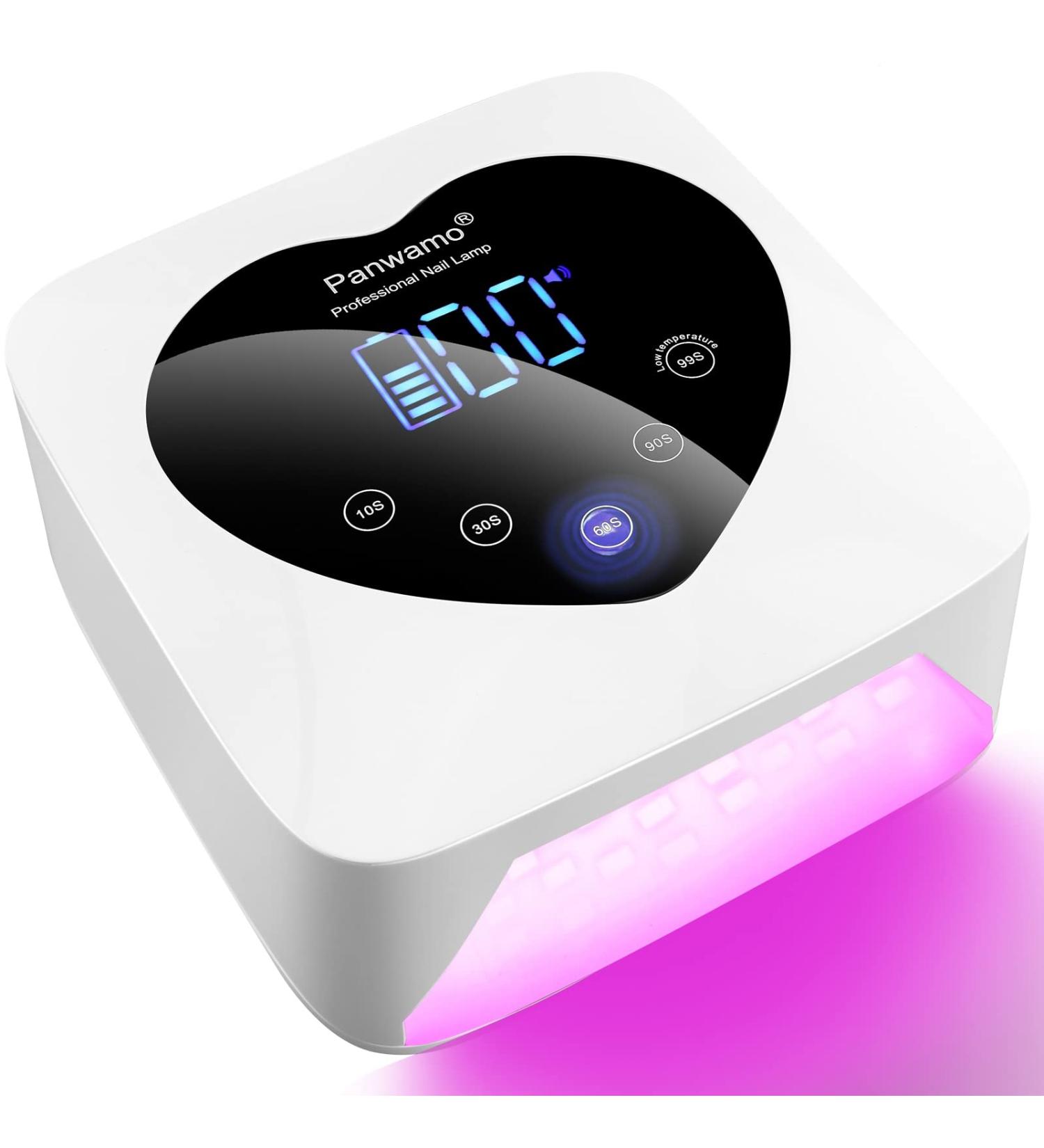 Rechargeable UV LED Nail Lamp - 72W Cordless Gel Nail Curing Light 5 Timer Settings Removable Bottom & Touch Screen for Professional Results - Buy Online on SooperMarket.com