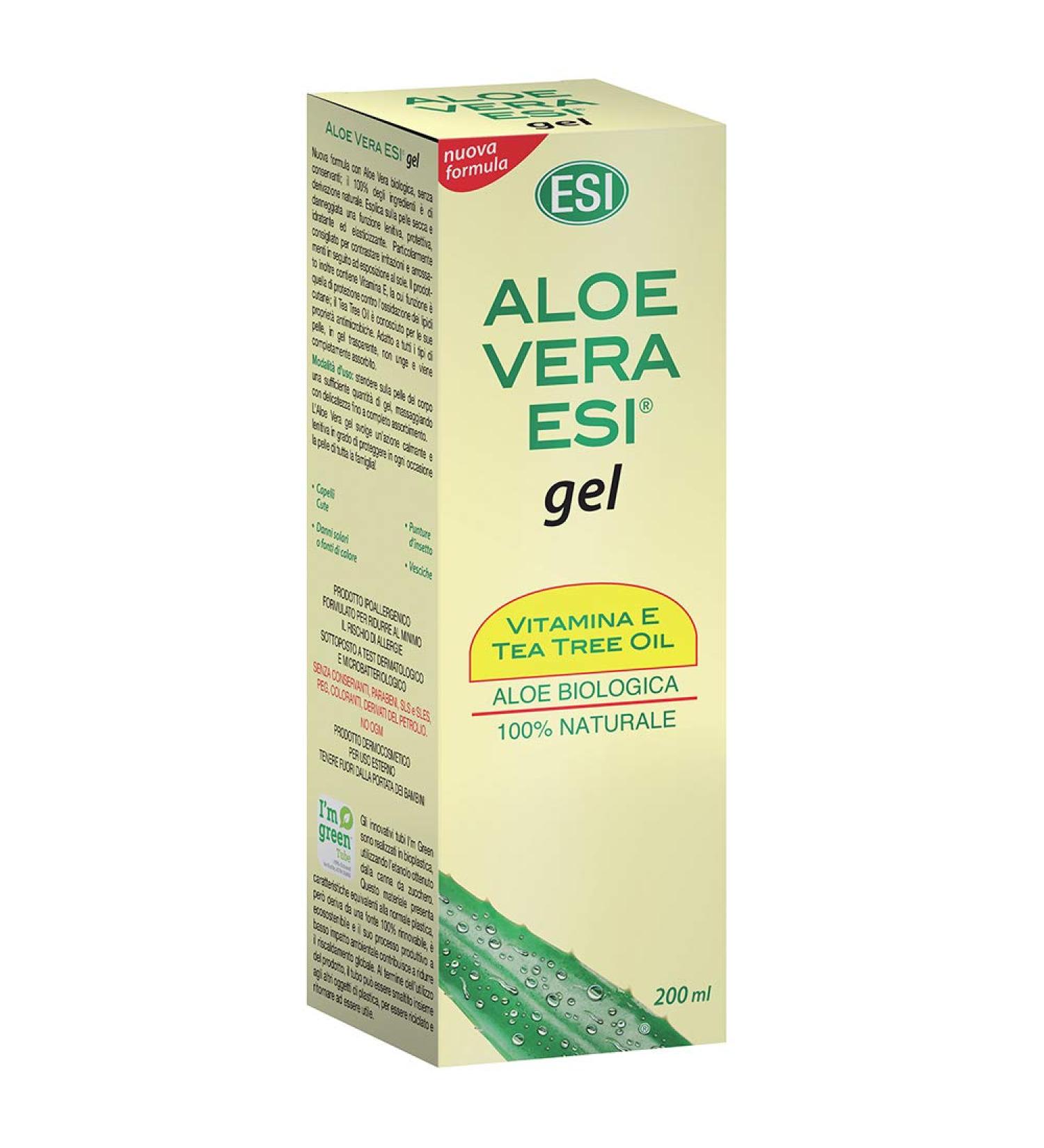 ESI Aloe Vera Gel with Vitamin E & Tea Tree - 200ml for Dry Skin | Argan Oil Infused | International Shipping - Buy Online on SooperMarket.com