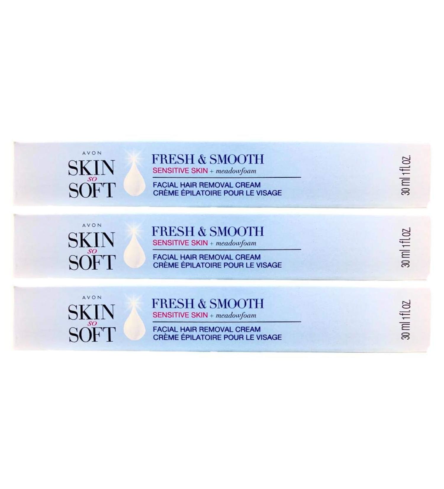 Avon Skin So Soft Sensitive Skin Facial Hair Removal Cream - Set of 3 | Gentle & Effective Hair Removal Solution - Buy Online on SooperMarket.com