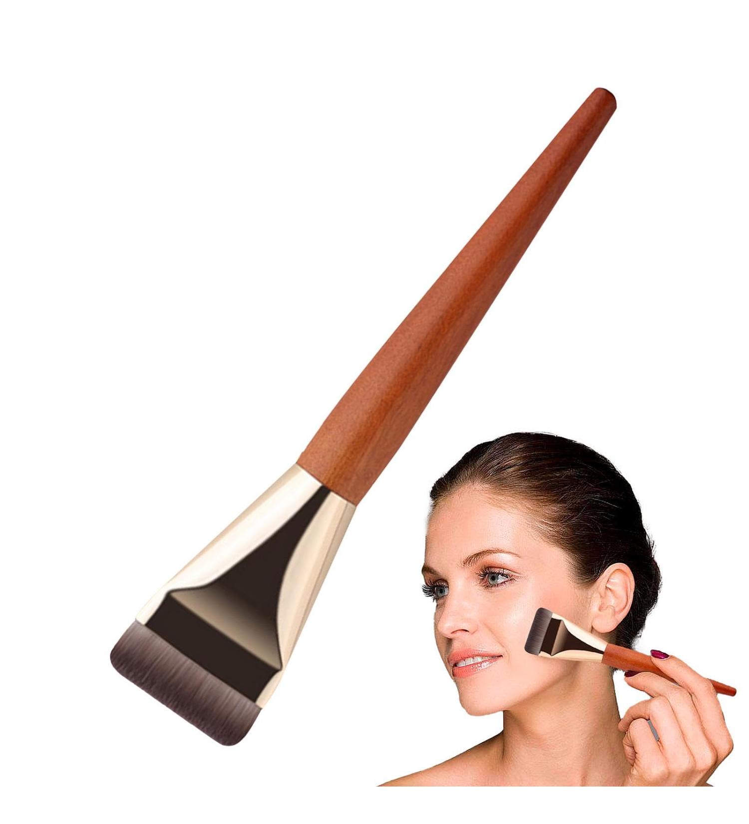 Jomewory Blending Brush for Makeup Wooden Handle Liquid Foundation Brush Face Makeup Tool Professional Contour Brush for Liquid Cream Powder Blending Buffing - Buy Online on SooperMarket.com