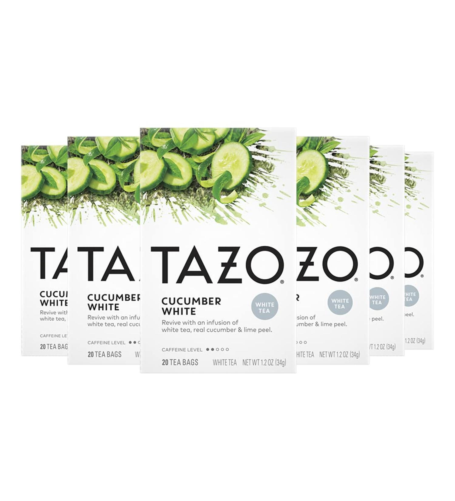 Tazo Cucumber White Tea Bags - Calming Beverage - 20 Tea Bags x 6 Pack - Buy Online on SooperMarket.com