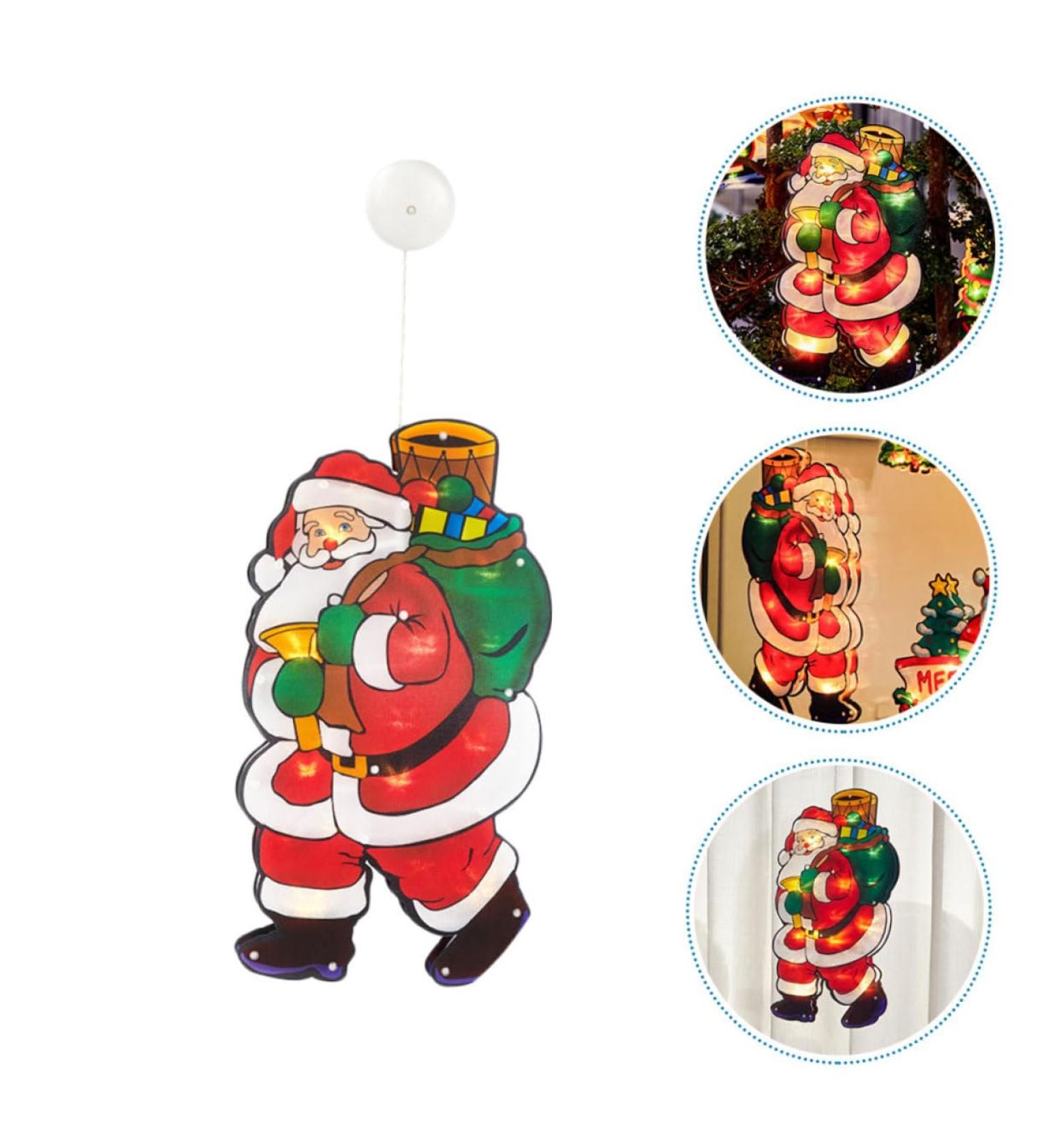 GANAZONO Santa Claus Figurine 1Pc Christmas Santa Claus Suction Cup Lamp Showcase LED Light Festival Supply Santa Claus Lamp - Buy Online on SooperMarket.com