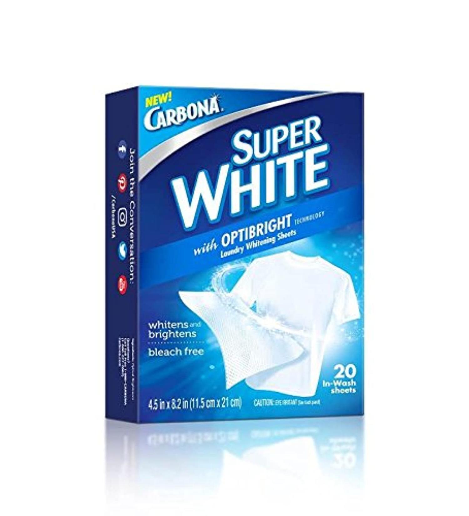 Carbona Super White Sheets - Bleach Free OptiBright Technology - 20 Sheets per Pack - Buy Online on SooperMarket.com