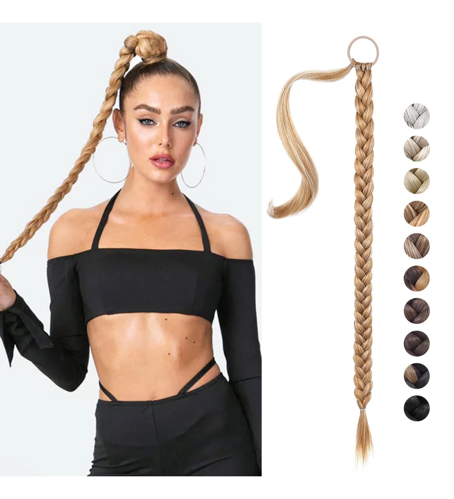 REECHO DIY Braid Ponytail Extension 34 - Strawberry Blonde 180g | Natural Synthetic Hairpieces for Women - Buy Online on SooperMarket.com
