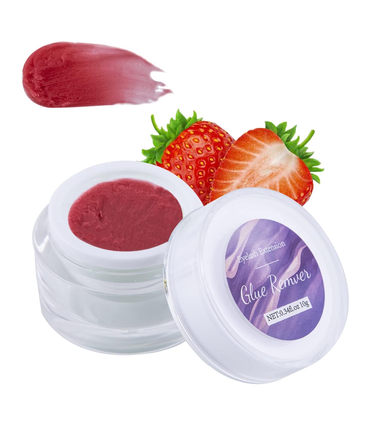 TEAMOLL Eyelash Extension Remover Cream 10g - Gentle Glue Dissolver for Sensitive Skin - Fast Adhesive Removal - Strawberry Scent - Buy Online on SooperMarket.com