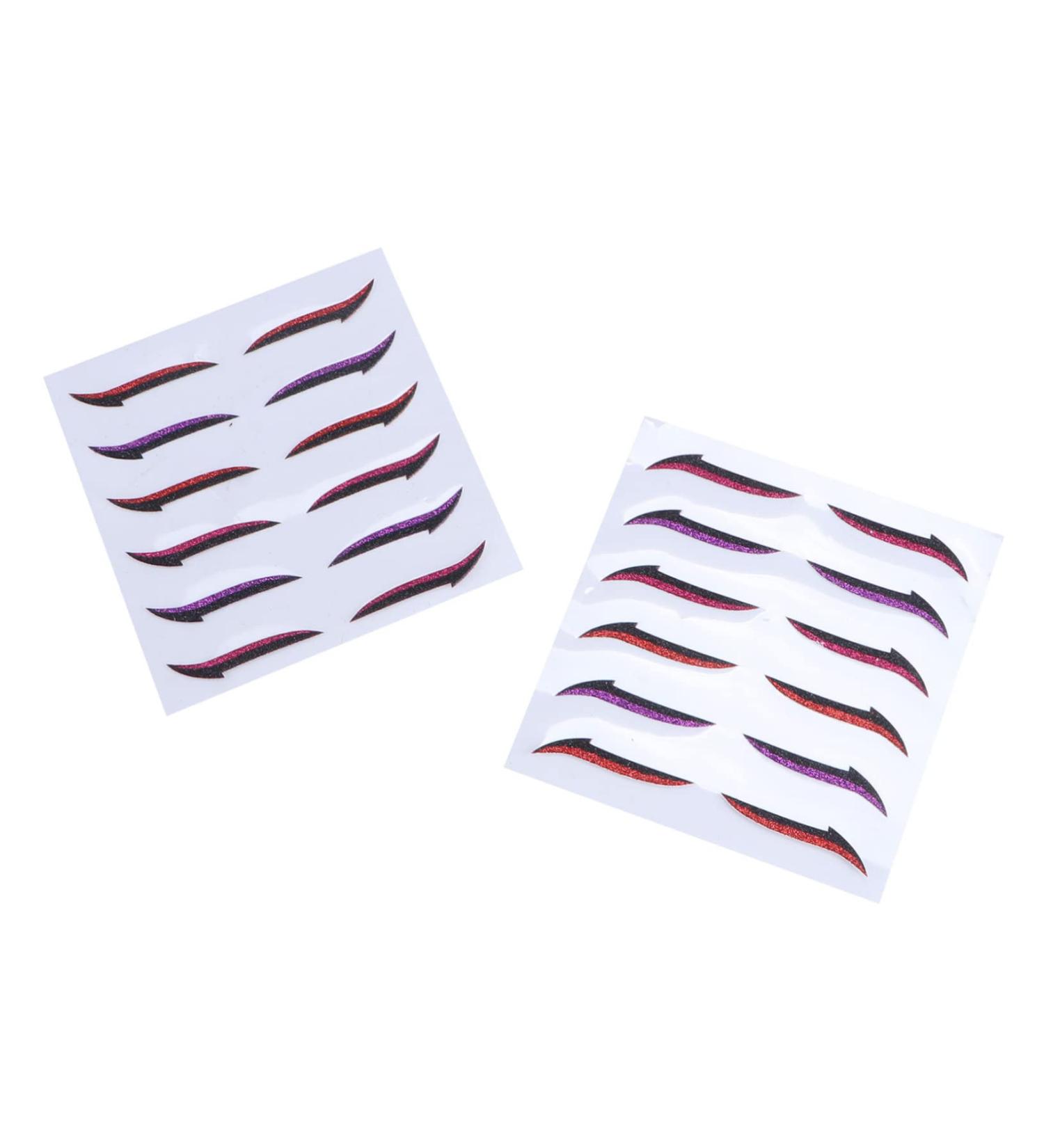 Mikinona 12 Pairs Glitter Eyeliner Self- Adhesive Eye Line Strip Eyeshadow Invisible Tape Double Sticker - Buy Online on SooperMarket.com