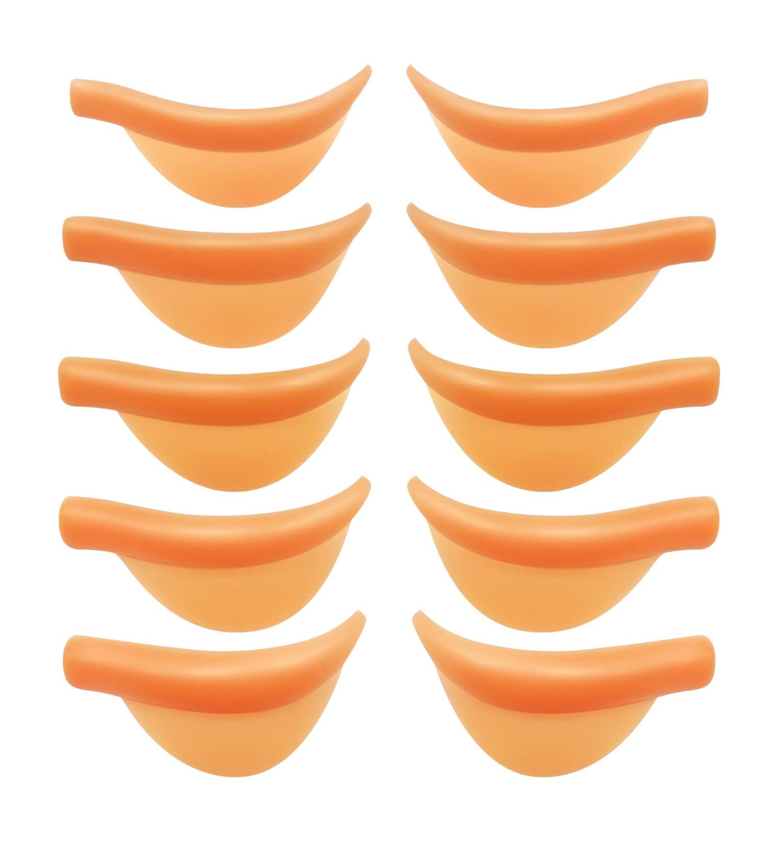PERMANIA Silicone Curler Pad 10Pcs/5 sizes for Lash Perm Kit - Reusable Soft C & D Curls Eyelash Lifting Rod - Orange Lash Lift Pads - Buy Online on SooperMarket.com