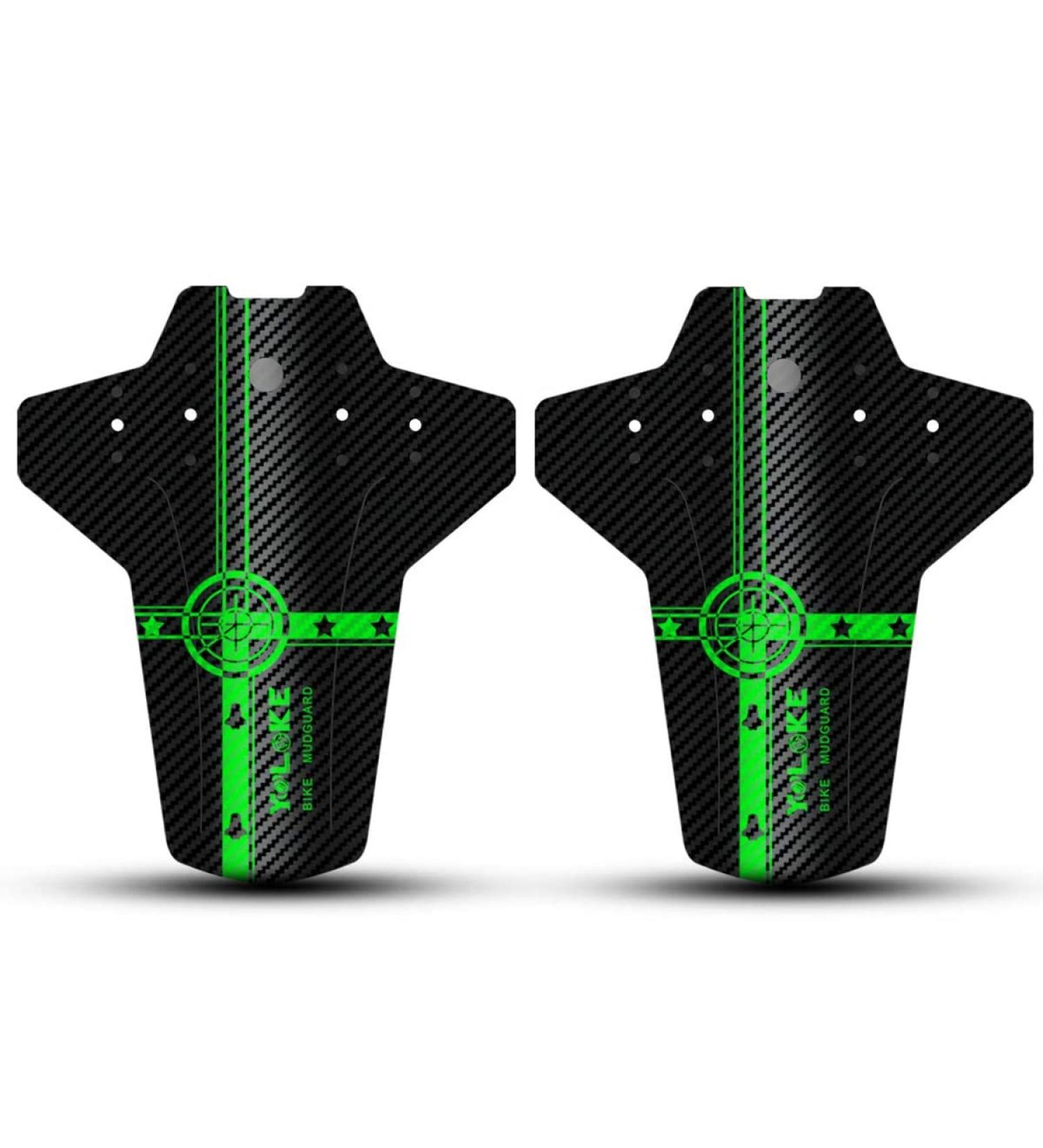 FETESNICE Mountain Bike Fender Set - Front and Rear Mud Guards for 20-29 Bicycles, Adjustable, Green - Buy Online on SooperMarket.com
