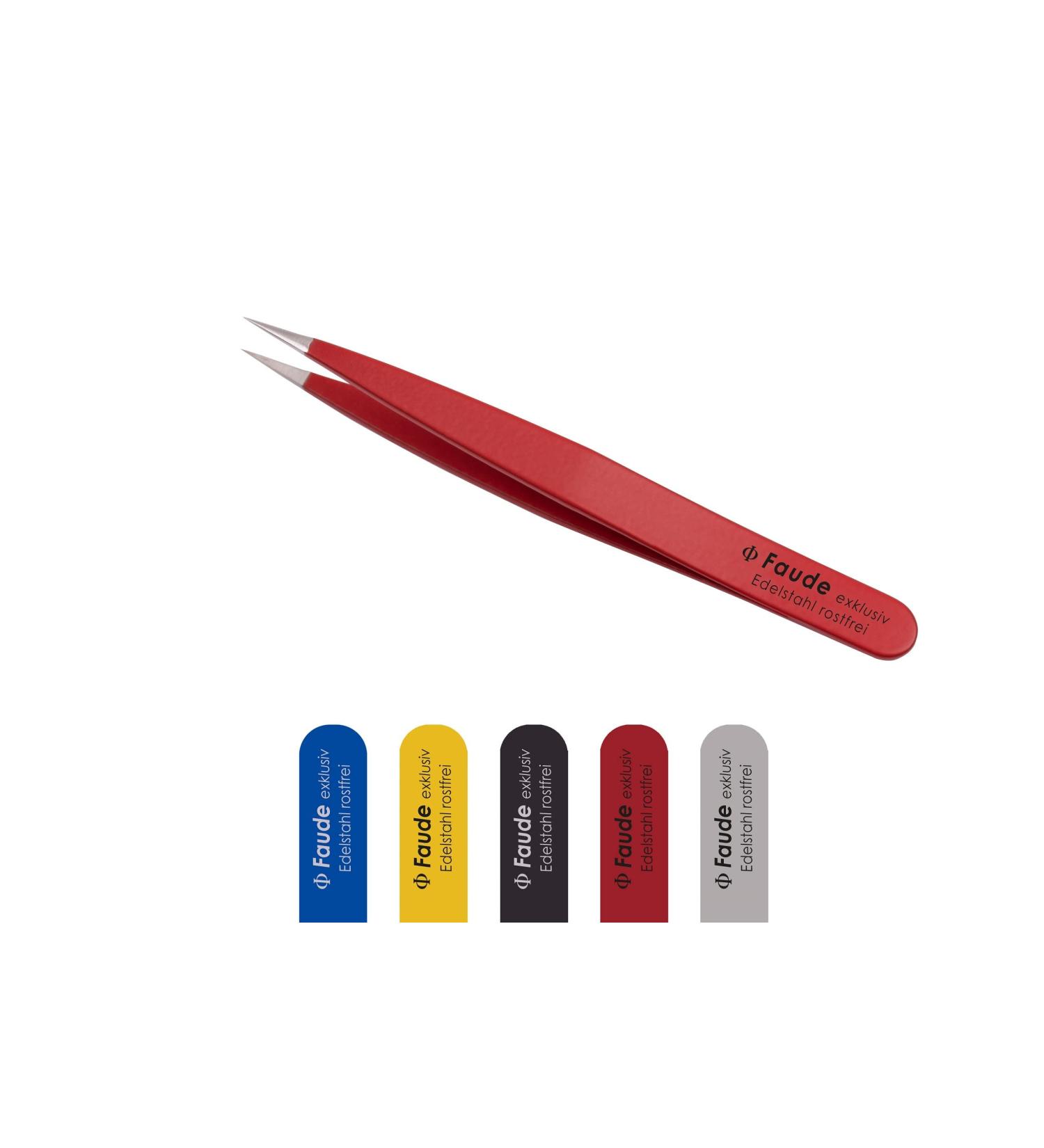 FAUDE Pointed Tweezers - Precision Stainless Steel Tweezers for Splinters Thorns & Ingrown Hairs | 10cm Red | International Shipping - Buy Online on SooperMarket.com