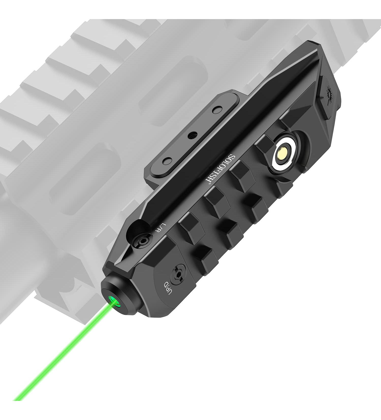 SOLOFISH SL-1107 Green Laser Sight | Low-Profile Tactical Rifle Laser with Picatinny Rail Mount - Magnetic Rechargeable - Buy Online on SooperMarket.com