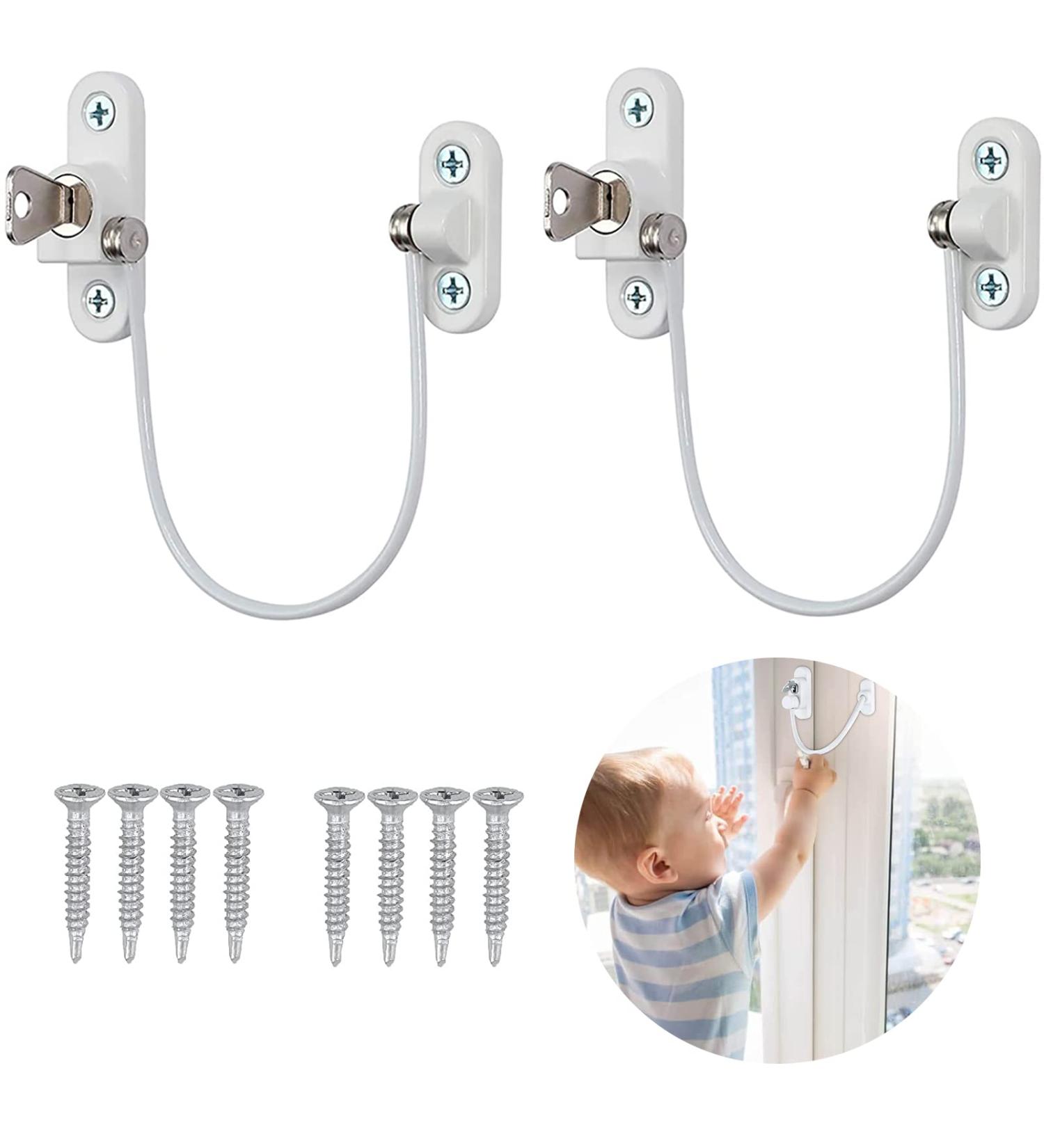 Xelparuc Window Restrictor Locks 2Pcs - Professional Child Safety UPVC Locks - Buy Online on SooperMarket.com
