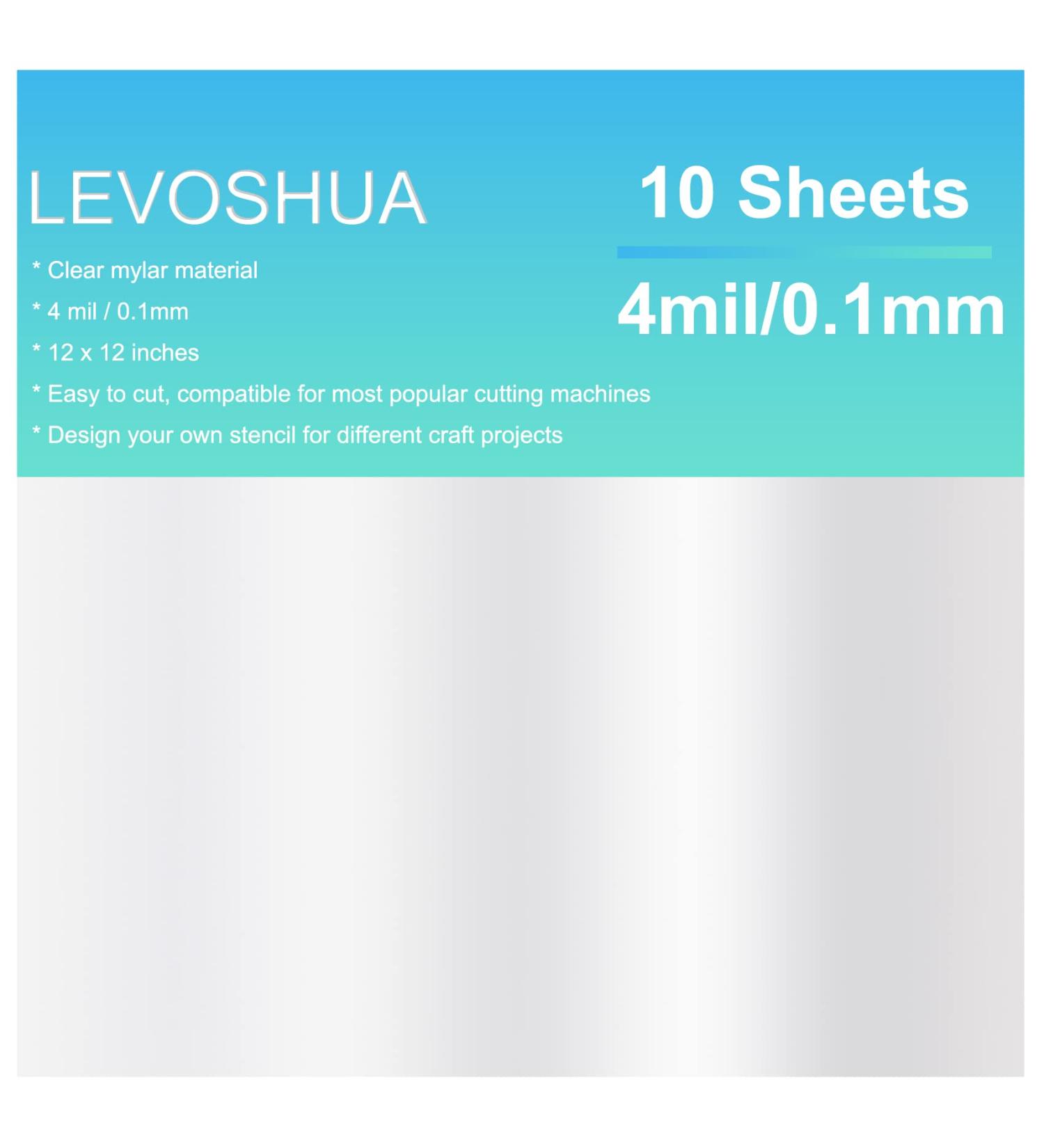10 Pack 4 Mil CLEAR Mylar Stencil Sheets 12x12 - Reusable Blank Stencils for Cricut Vinyl Cutting Machine - 10 Pack Clear 4mil 12x12 Sheets - Buy Online on SooperMarket.com