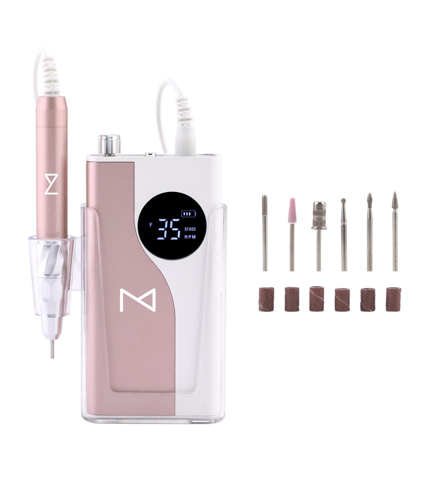 M - Ying Yang Brushless Nail Drill | 35K RPM Wireless Nail Art Tool | Ultra Quiet 85W Aluminum Alloy (Rose Gold - Buy Online on SooperMarket.com