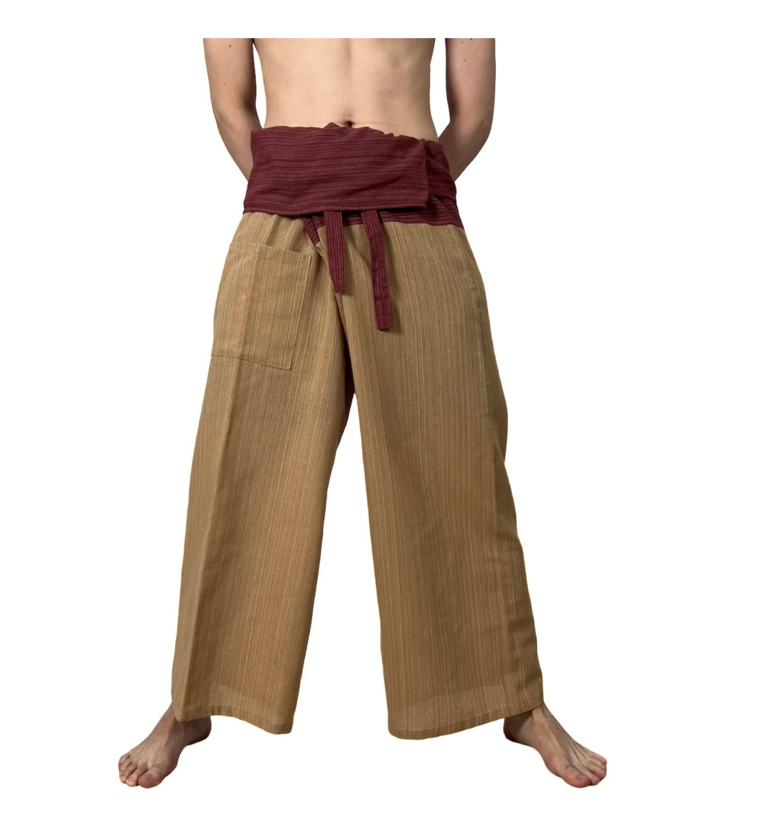 SUMALEE 2 Tone Thai Fisherman Pants for Men & Women - Versatile Yoga & Martial Arts Trousers with Pirate & Samurai Style - Buy Online on SooperMarket.com