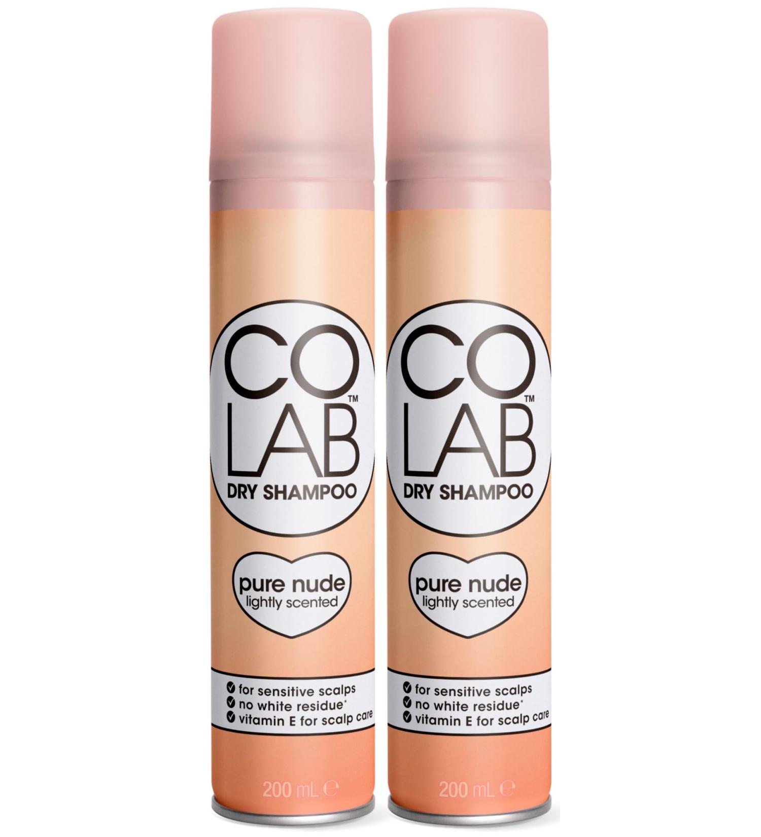 COLAB Dry Shampoo Pure Nude Pack of 2 200ml - Lightly Scented Dry Shampoo For Sensitive Scalps - Buy Online on SooperMarket.com