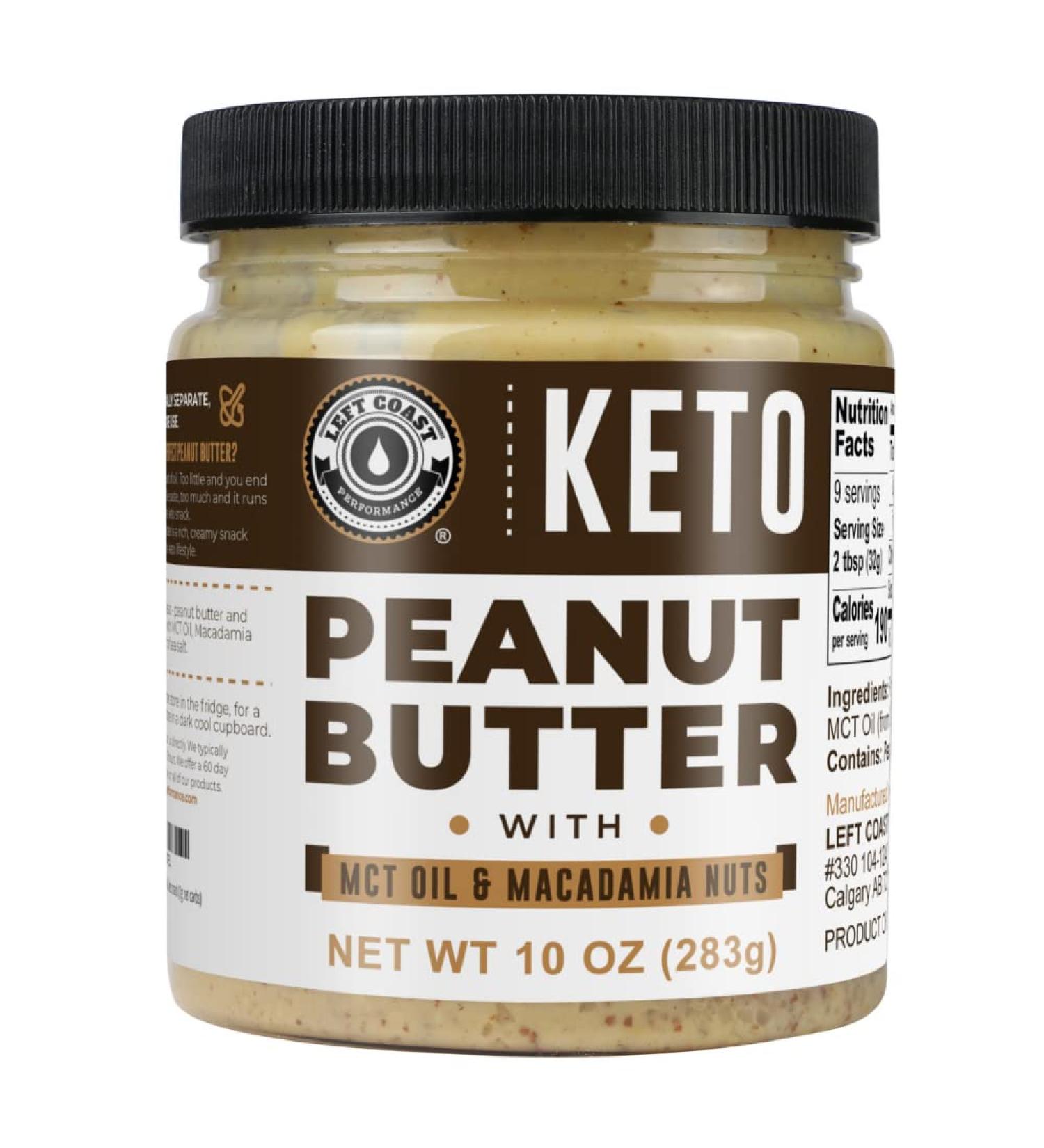 Keto Peanut Butter with Macadamia Nuts and MCT Oil 10oz - Low Carb Nut Butter Spread Fat Bomb Snack - Buy Online on SooperMarket.com