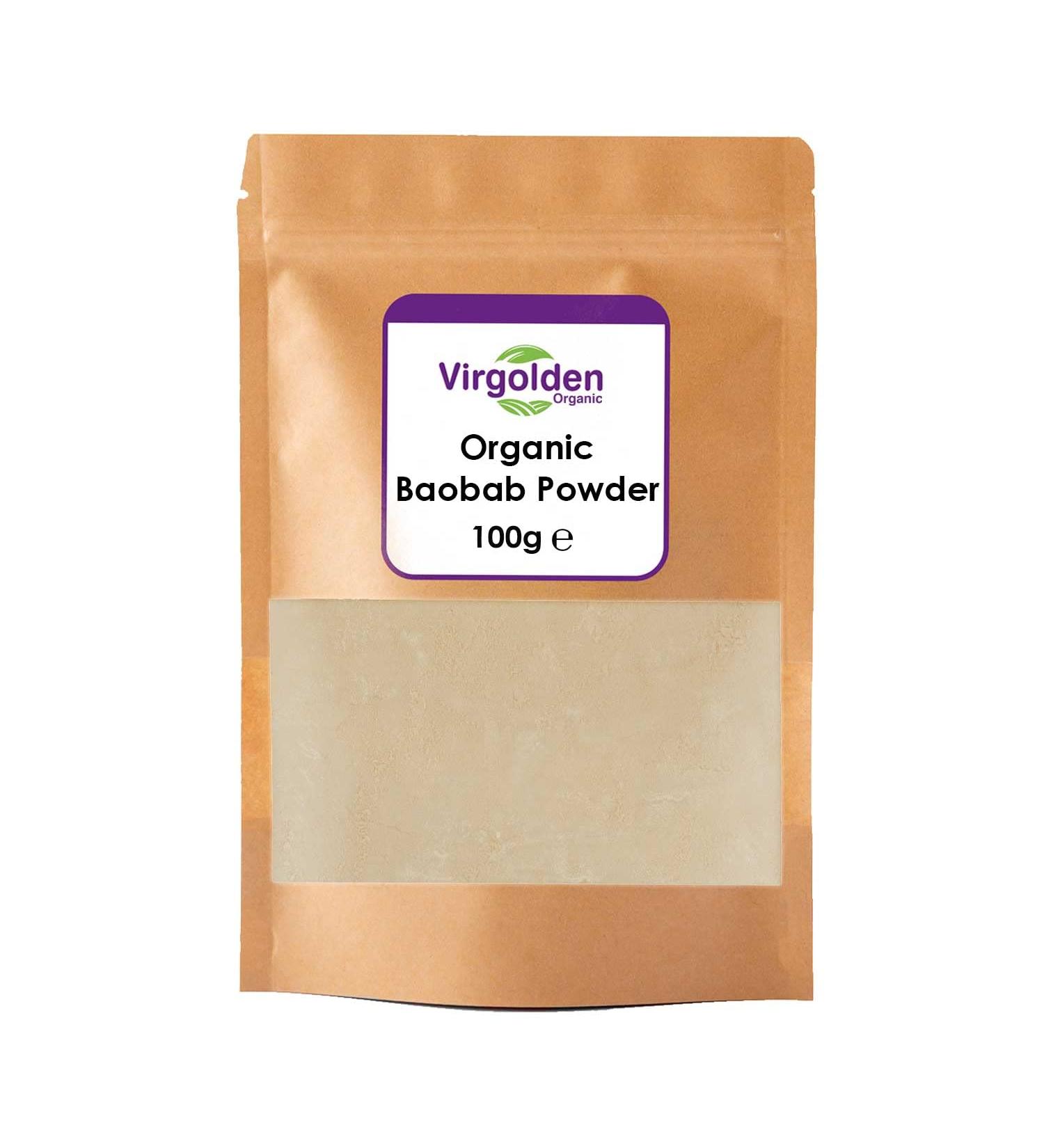 Organic Raw Baobab Powder 100g by Virgolden Organic - Buy Online on SooperMarket.com