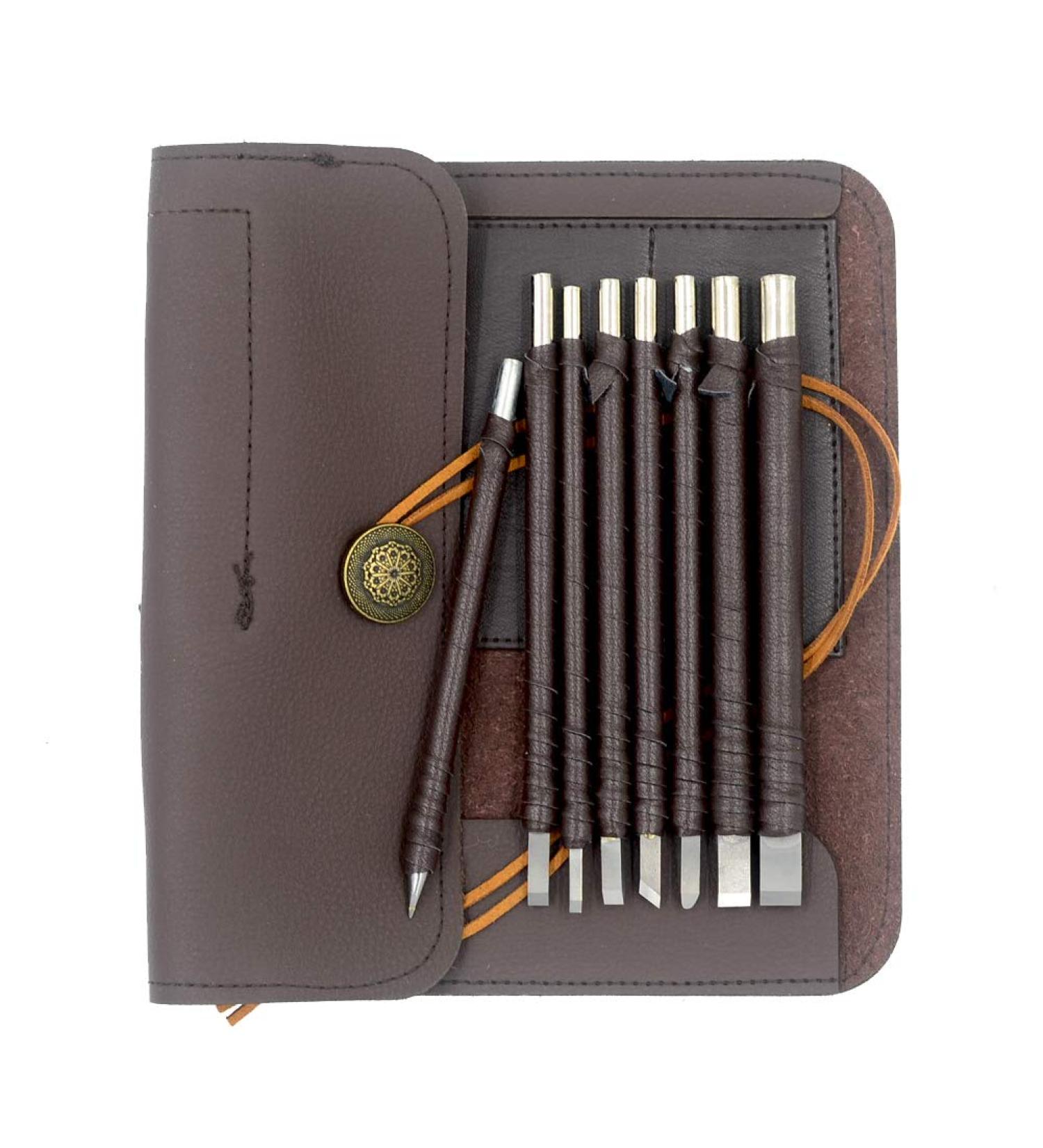 DGOl 8pcs Tungsten Steel Stone Carving Kit - Engraving Tool Set for Limestone, Slate, Alabaster - Chisel Blade Cutting Set - Buy Online on SooperMarket.com