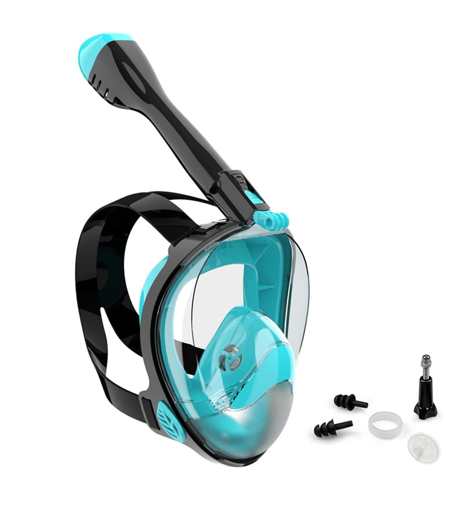 Jwintee Full Face Snorkel Mask | 180 Panoramic View for Kids and Adults | Camera Mount | Anti-Leak & Anti-Fog | Safe Breathing | Green/Black Medium - Buy Online on SooperMarket.com