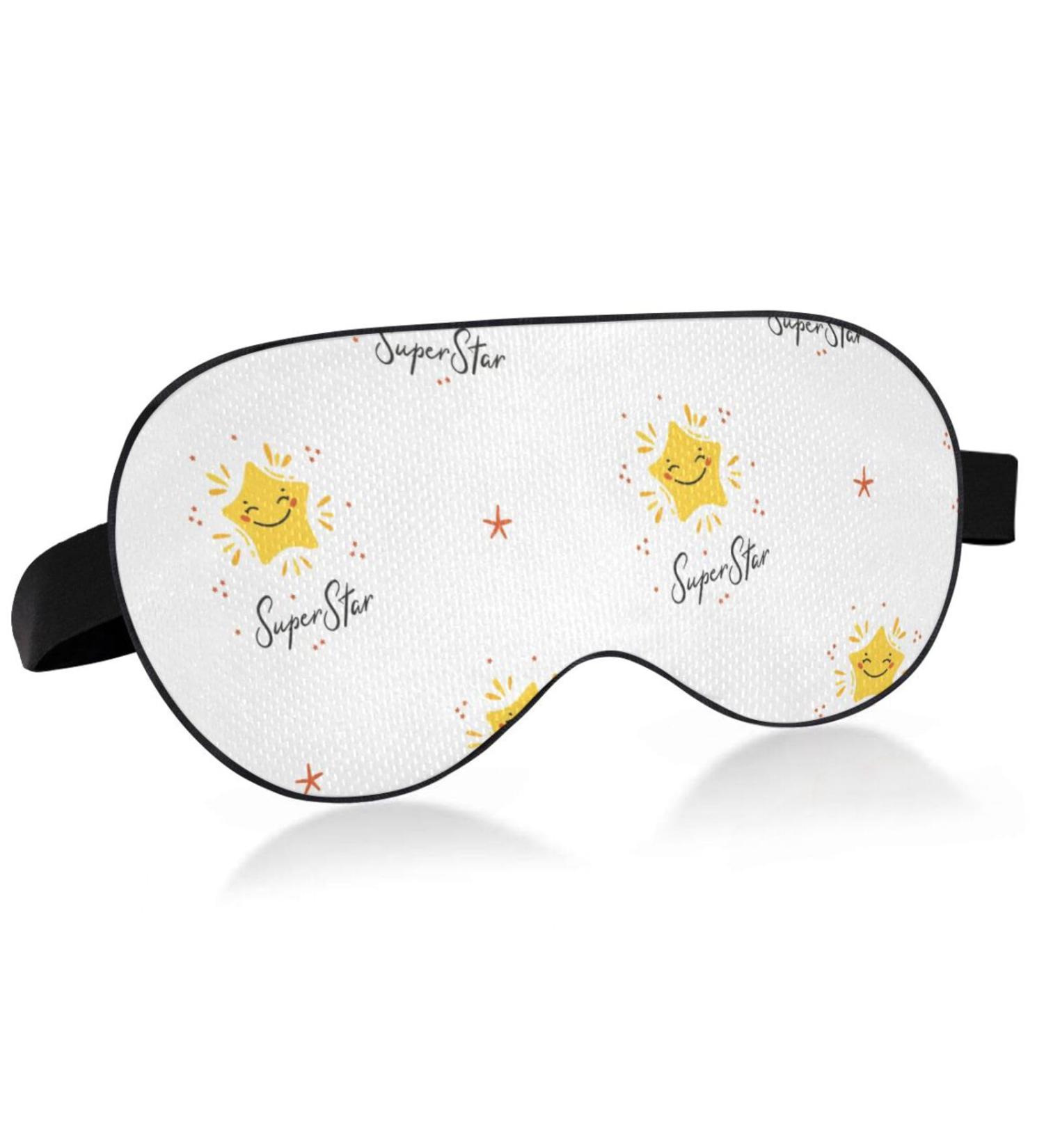 Haskirky Light Blocking Eye Mask for Deep Sleep - Breathable & Adjustable for Adults - Ideal for Travel, Yoga, Meditation - Cute Kawaii Stars Design - Buy Online on SooperMarket.com